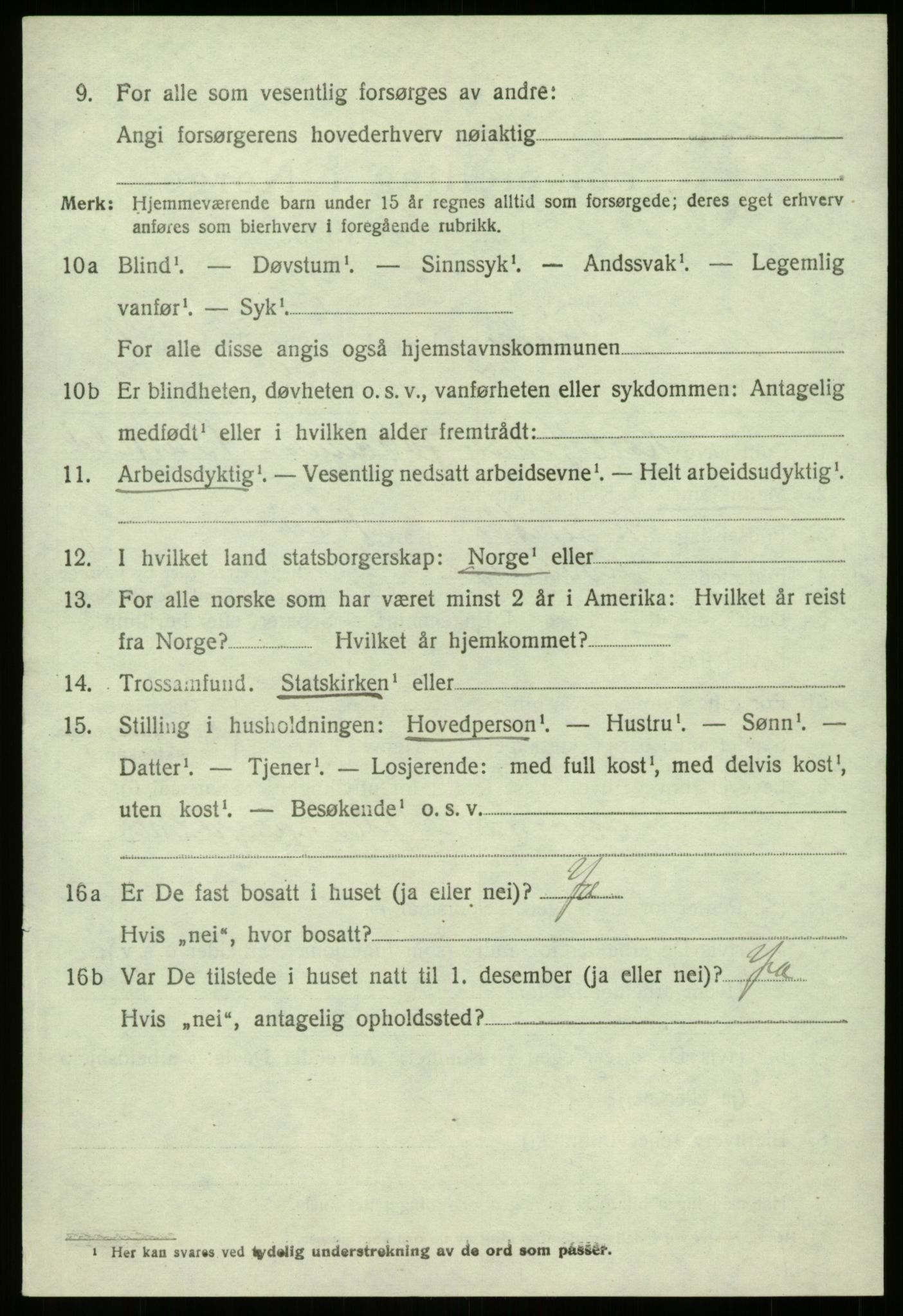 SAB, 1920 census for Fjaler, 1920, p. 7190