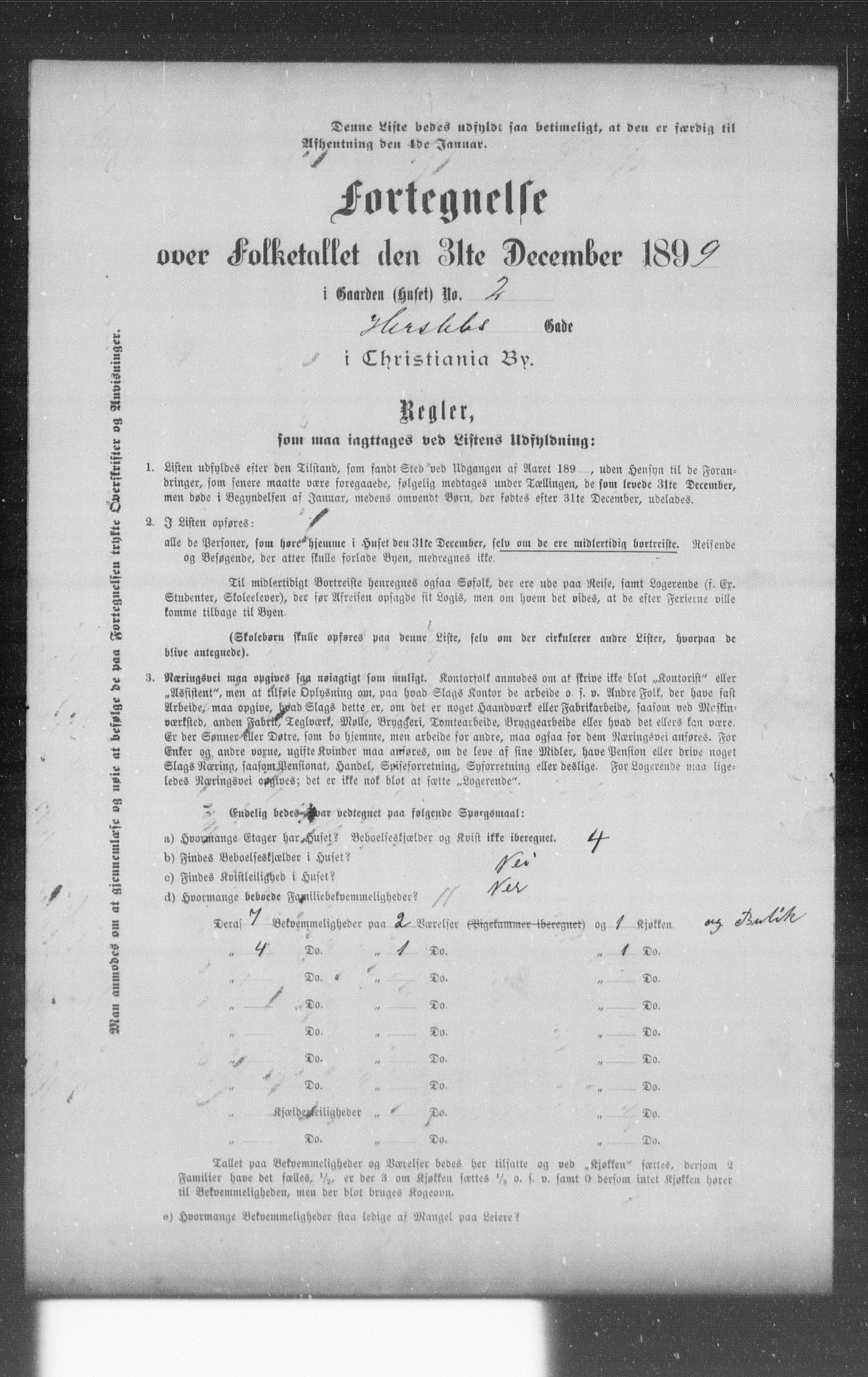 OBA, Municipal Census 1899 for Kristiania, 1899, p. 5152