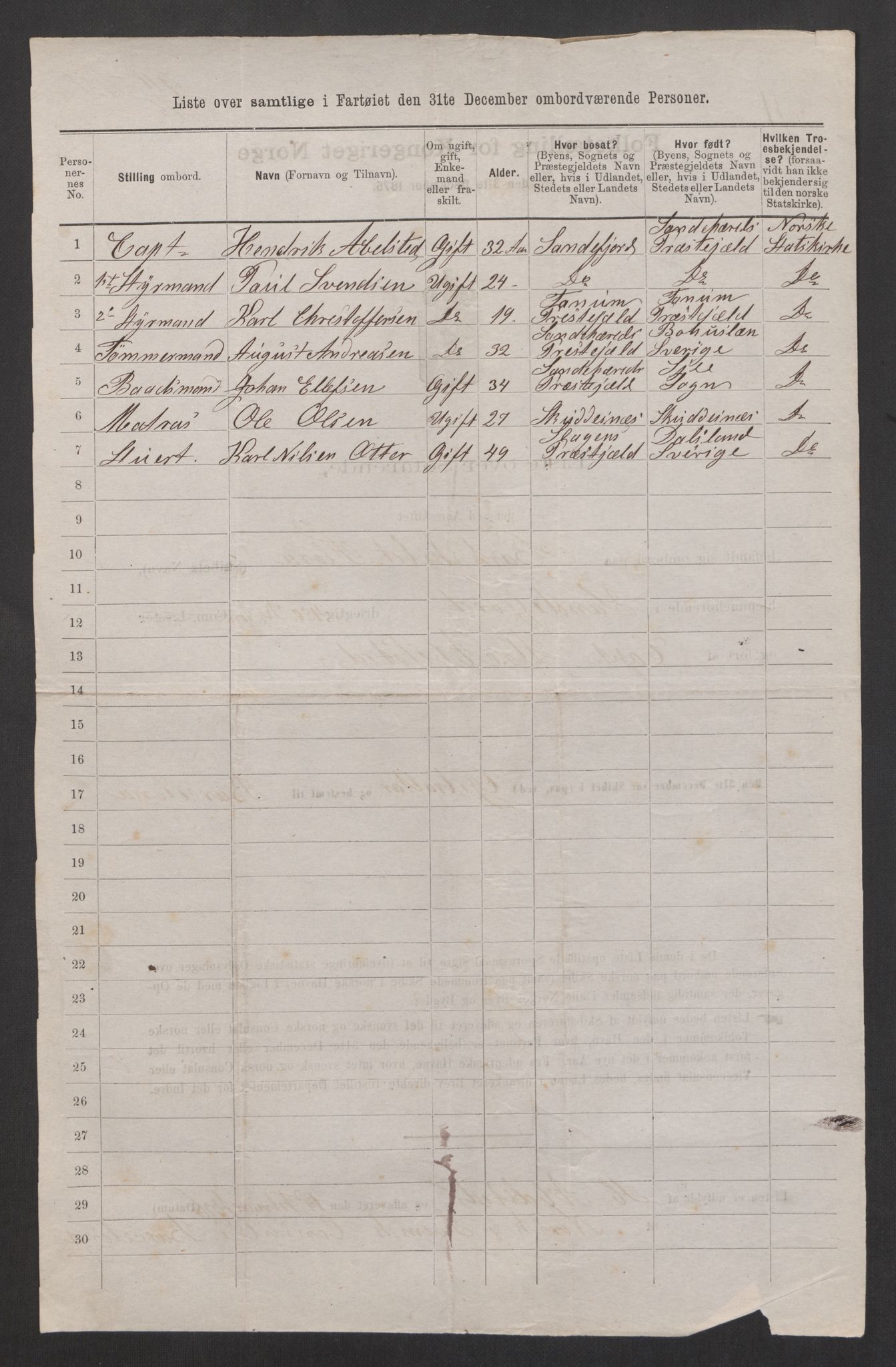 RA, 1875 census, lists of crew on ships: Ships in ports abroad, 1875, p. 486