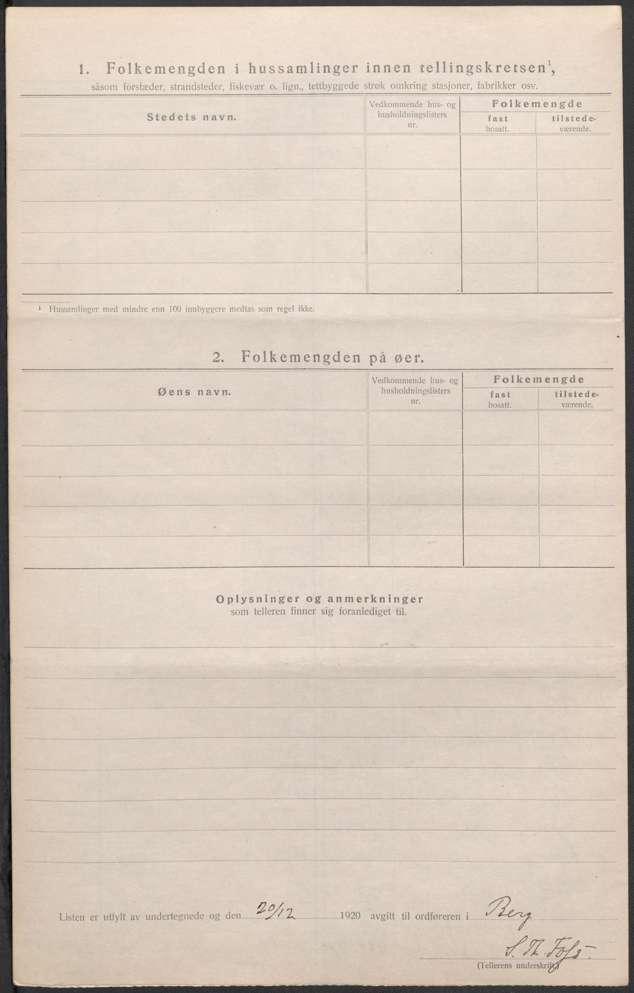 SAO, 1920 census for Berg, 1920, p. 18