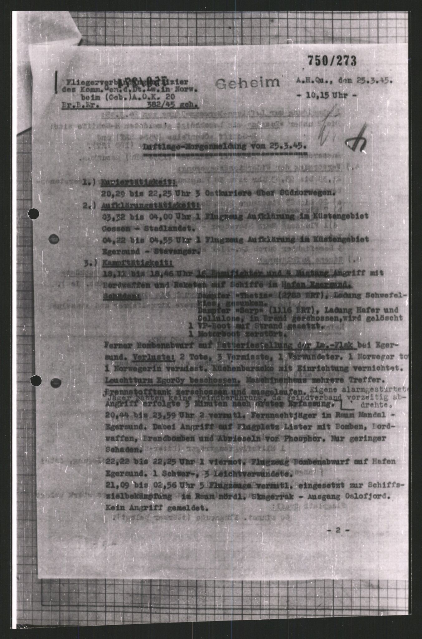 Forsvarets Overkommando. 2 kontor. Arkiv 11.4. Spredte tyske arkivsaker, AV/RA-RAFA-7031/D/Dar/Dara/L0008: Krigsdagbøker for 20. Gebirgs-Armee-Oberkommando (AOK 20), 1945, p. 677