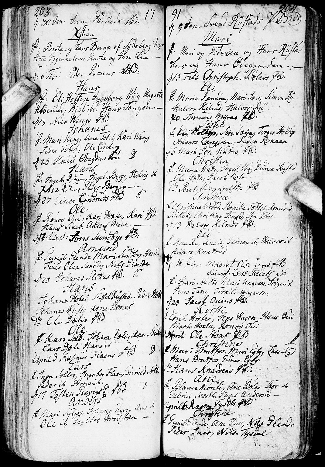 Enebakk prestekontor Kirkebøker, SAO/A-10171c/F/Fa/L0002: Parish register (official) no. I 2, 1755-1806, p. 203-204