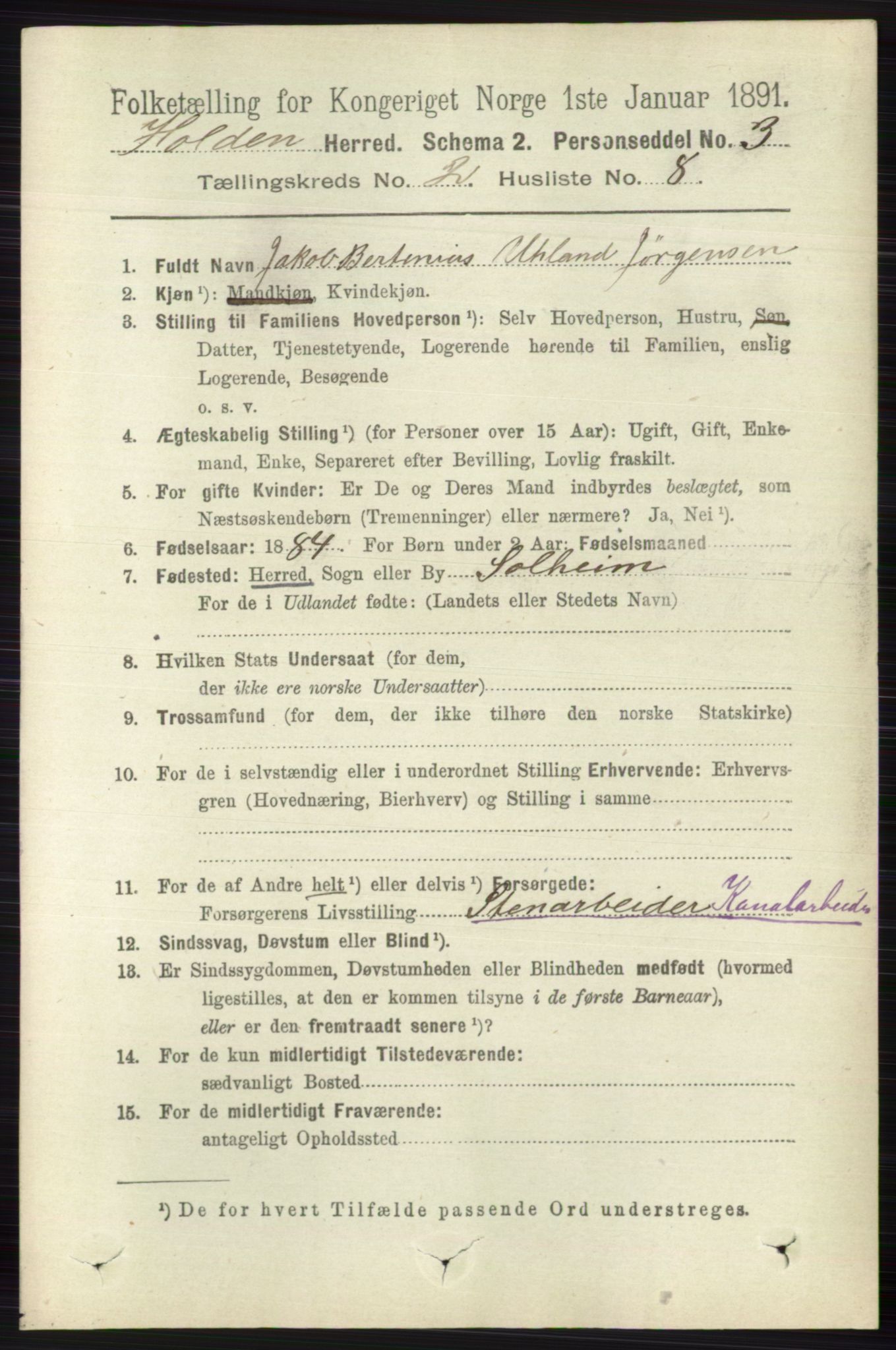 RA, 1891 census for 0819 Holla, 1891, p. 746