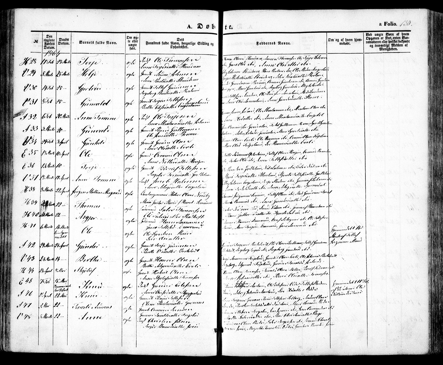 Evje sokneprestkontor, SAK/1111-0008/F/Fa/Faa/L0005: Parish register (official) no. A 5, 1843-1865, p. 180