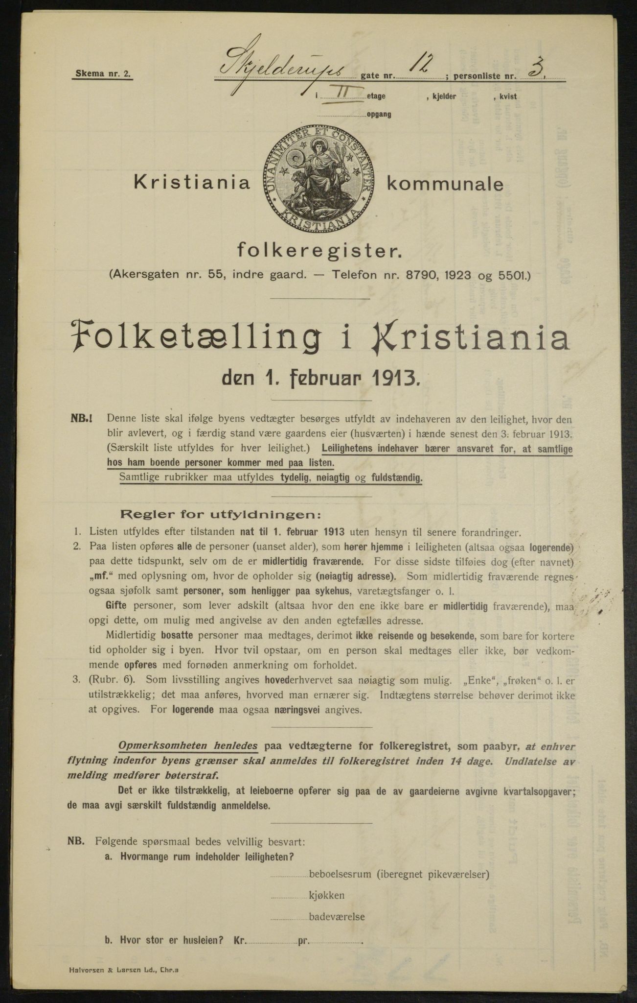 OBA, Municipal Census 1913 for Kristiania, 1913, p. 95818