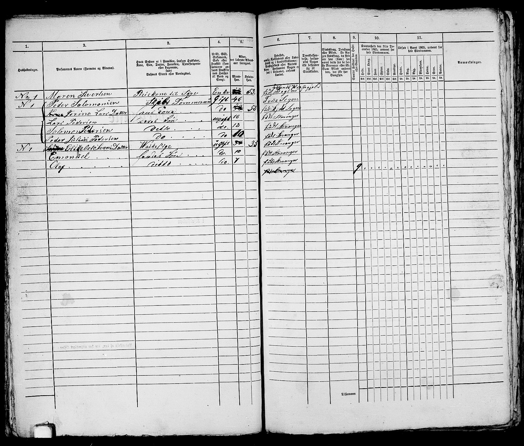 RA, 1865 census for Stavanger, 1865, p. 569