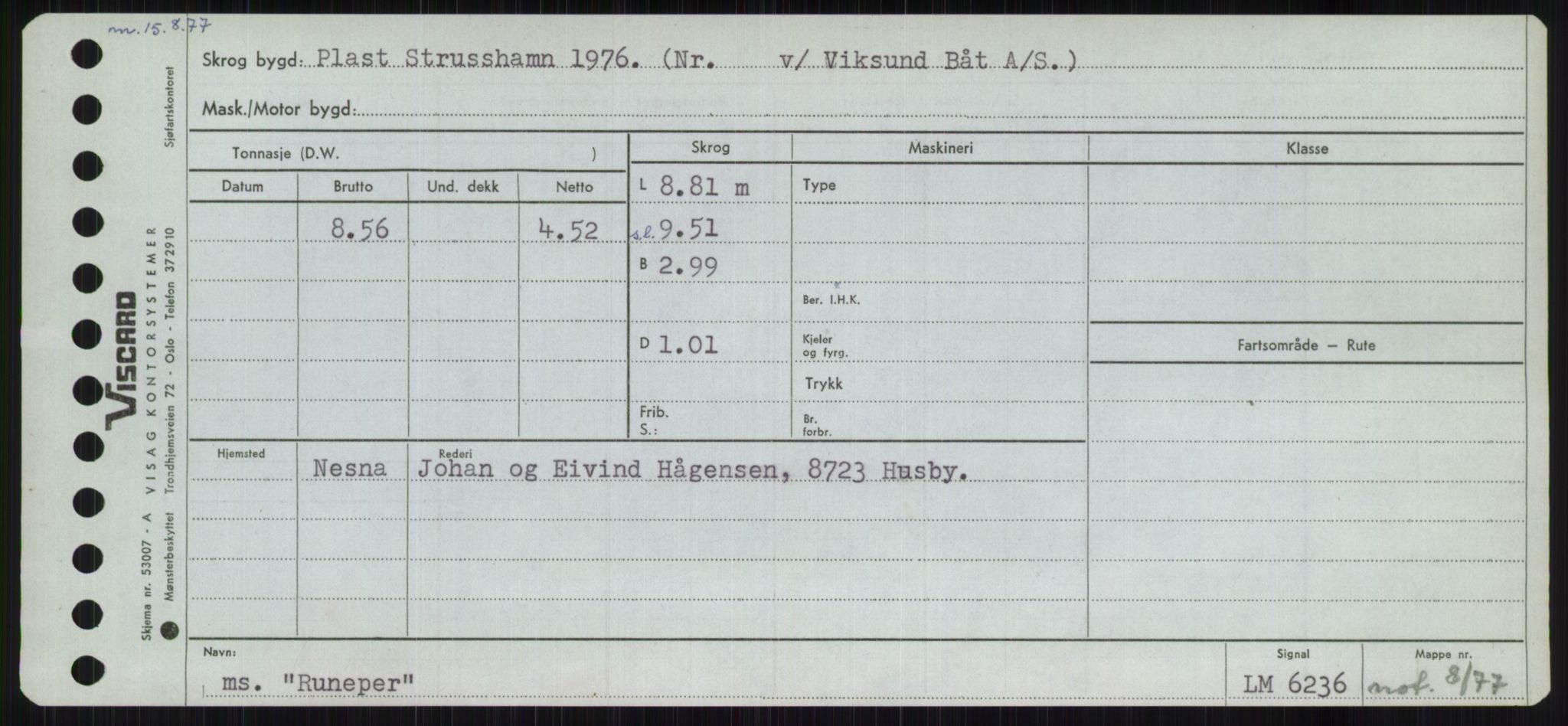 Sjøfartsdirektoratet med forløpere, Skipsmålingen, AV/RA-S-1627/H/Ha/L0004/0002: Fartøy, Mas-R / Fartøy, Odin-R, p. 895