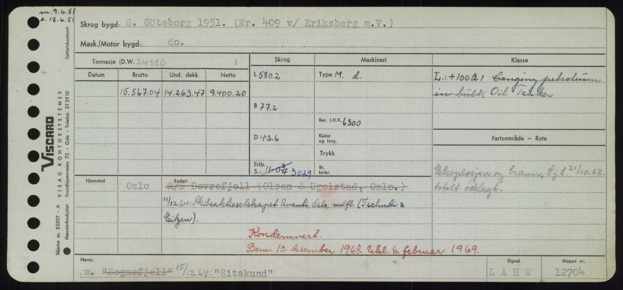 Sjøfartsdirektoratet med forløpere, Skipsmålingen, RA/S-1627/H/Hd/L0033: Fartøy, Sevi-Sjø, p. 287