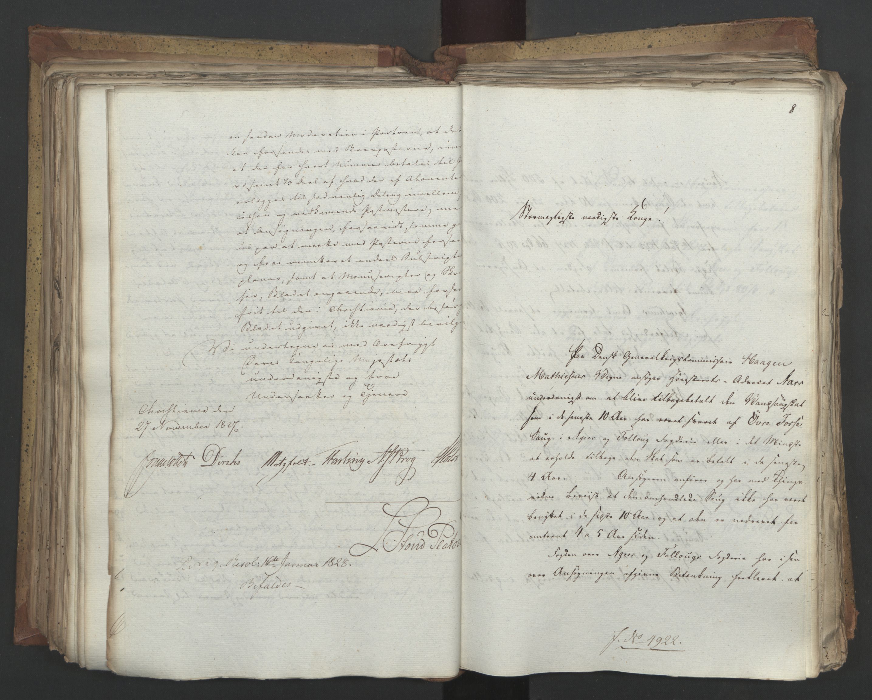 Statsrådsavdelingen i Stockholm, AV/RA-S-1003/D/Da/L0053: Regjeringsinnstillinger nr. 4800-5017, 1827, p. 371