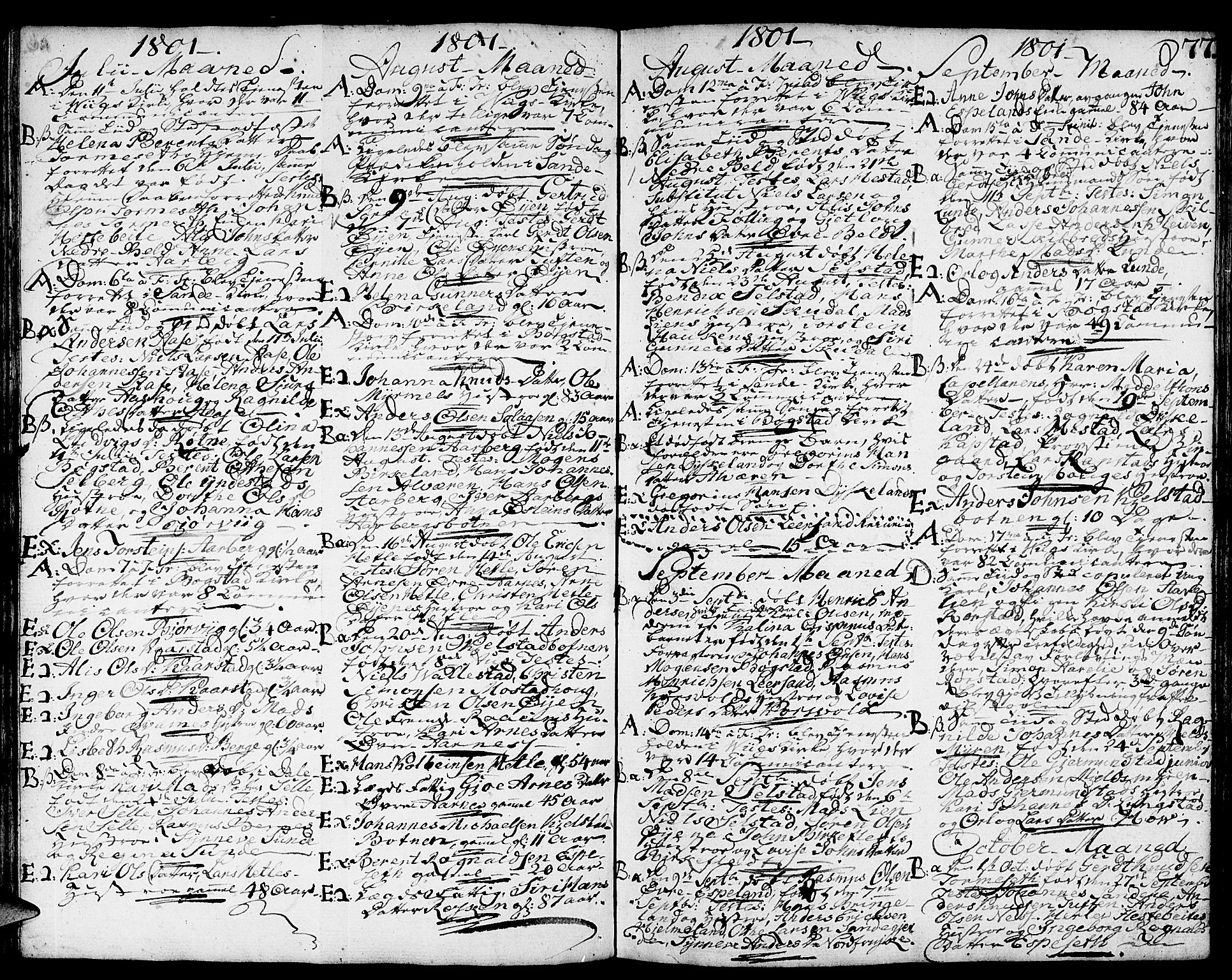 Gaular sokneprestembete, AV/SAB-A-80001/H/Haa: Parish register (official) no. A 2, 1785-1821, p. 77