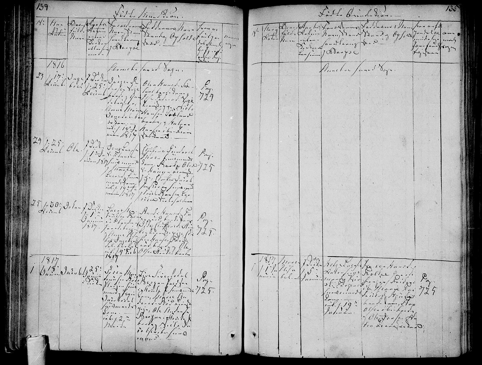 Andebu kirkebøker, SAKO/A-336/F/Fa/L0003: Parish register (official) no. 3 /1, 1803-1828, p. 134-135