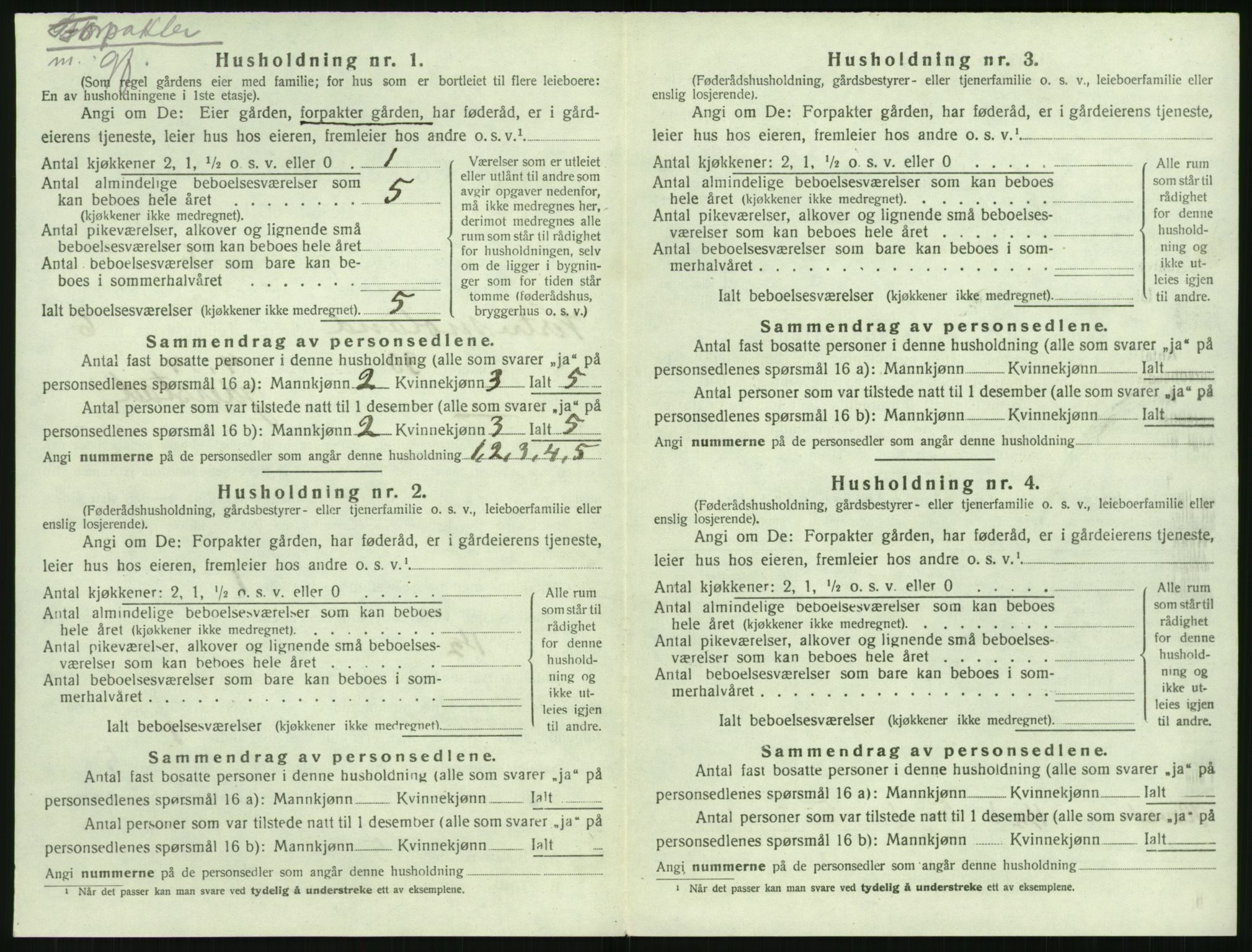 SAK, 1920 census for Vestre Moland, 1920, p. 830