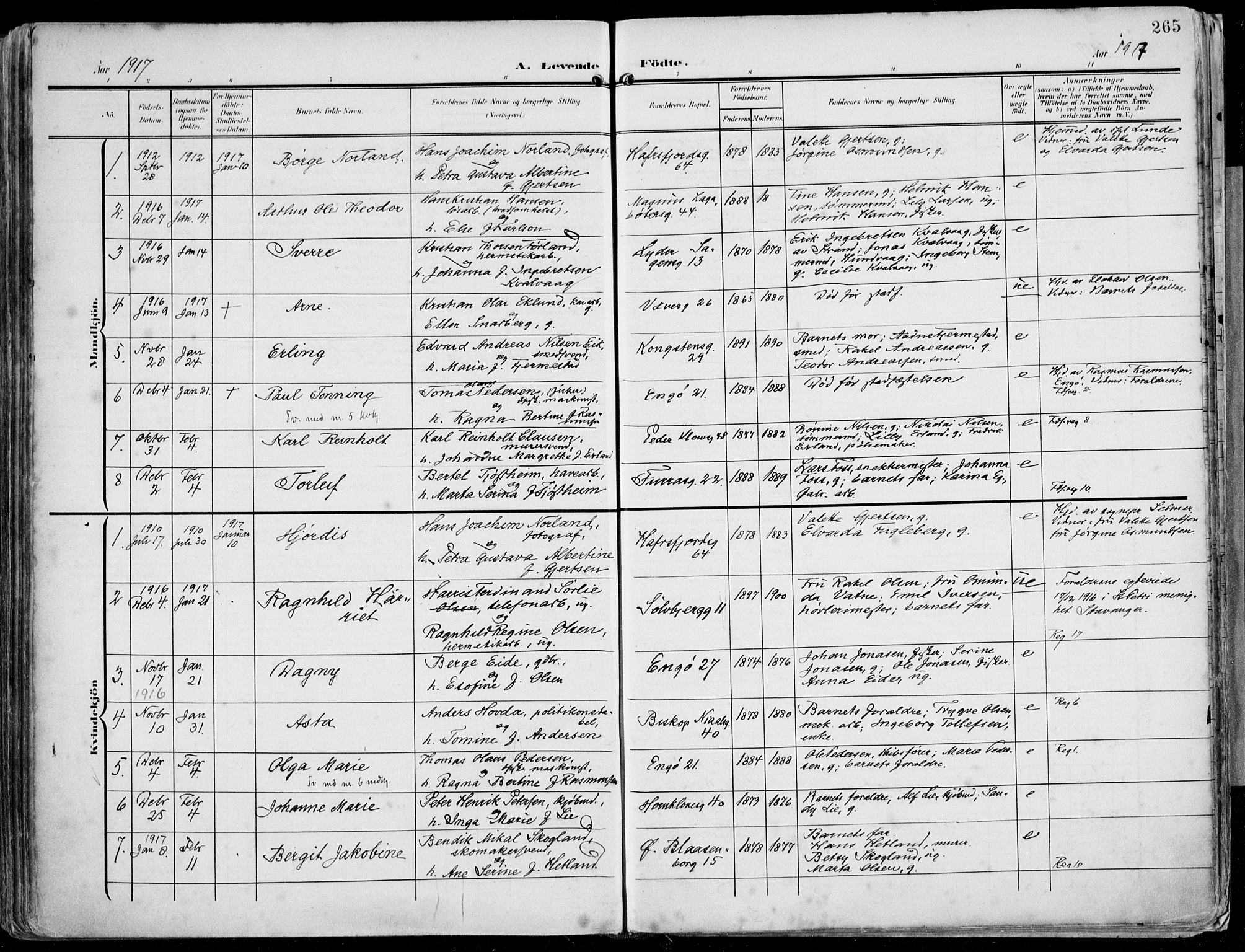 St. Petri sokneprestkontor, AV/SAST-A-101813/002/A/L0005: Parish register (official) no. A 23, 1902-1918, p. 265