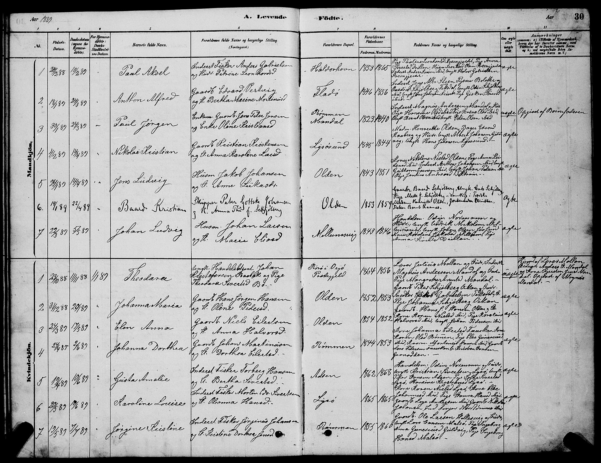 Ministerialprotokoller, klokkerbøker og fødselsregistre - Sør-Trøndelag, SAT/A-1456/654/L0665: Parish register (copy) no. 654C01, 1879-1901, p. 30