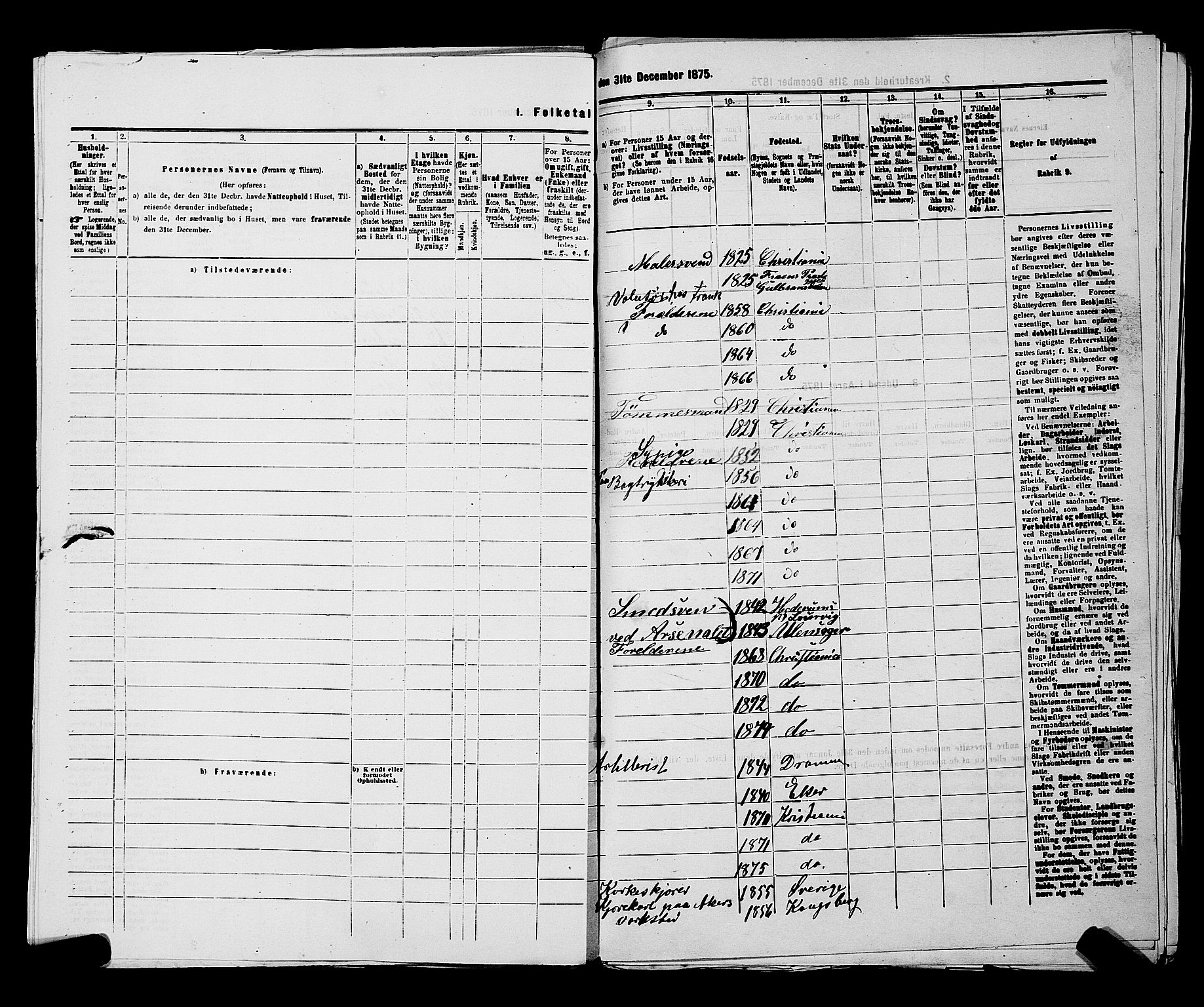 RA, 1875 census for 0301 Kristiania, 1875, p. 5364