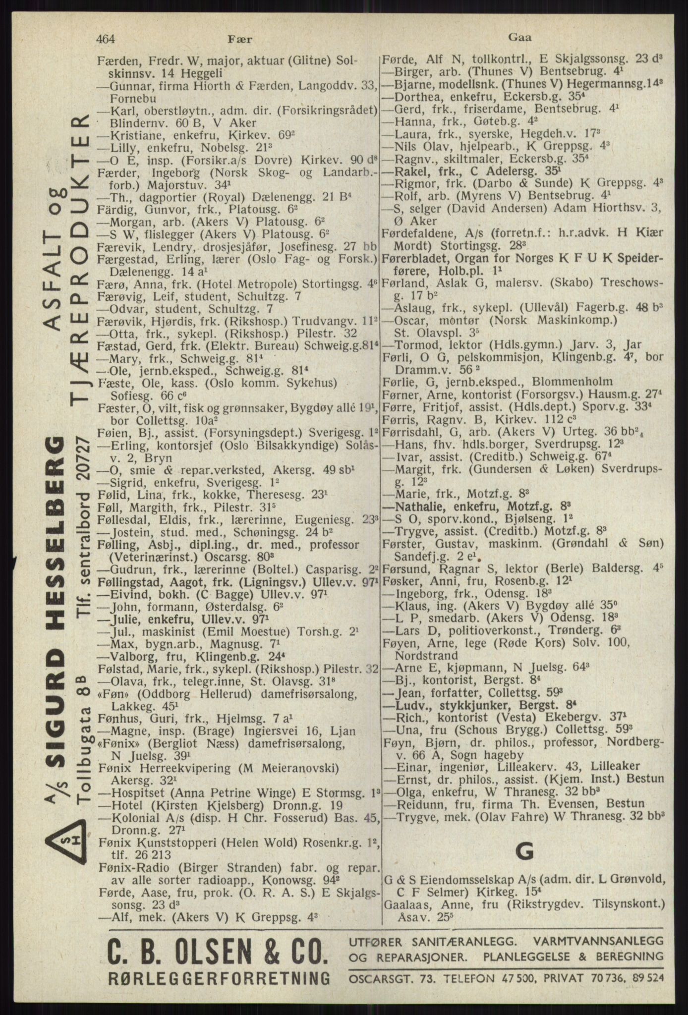 Kristiania/Oslo adressebok, PUBL/-, 1941, p. 464