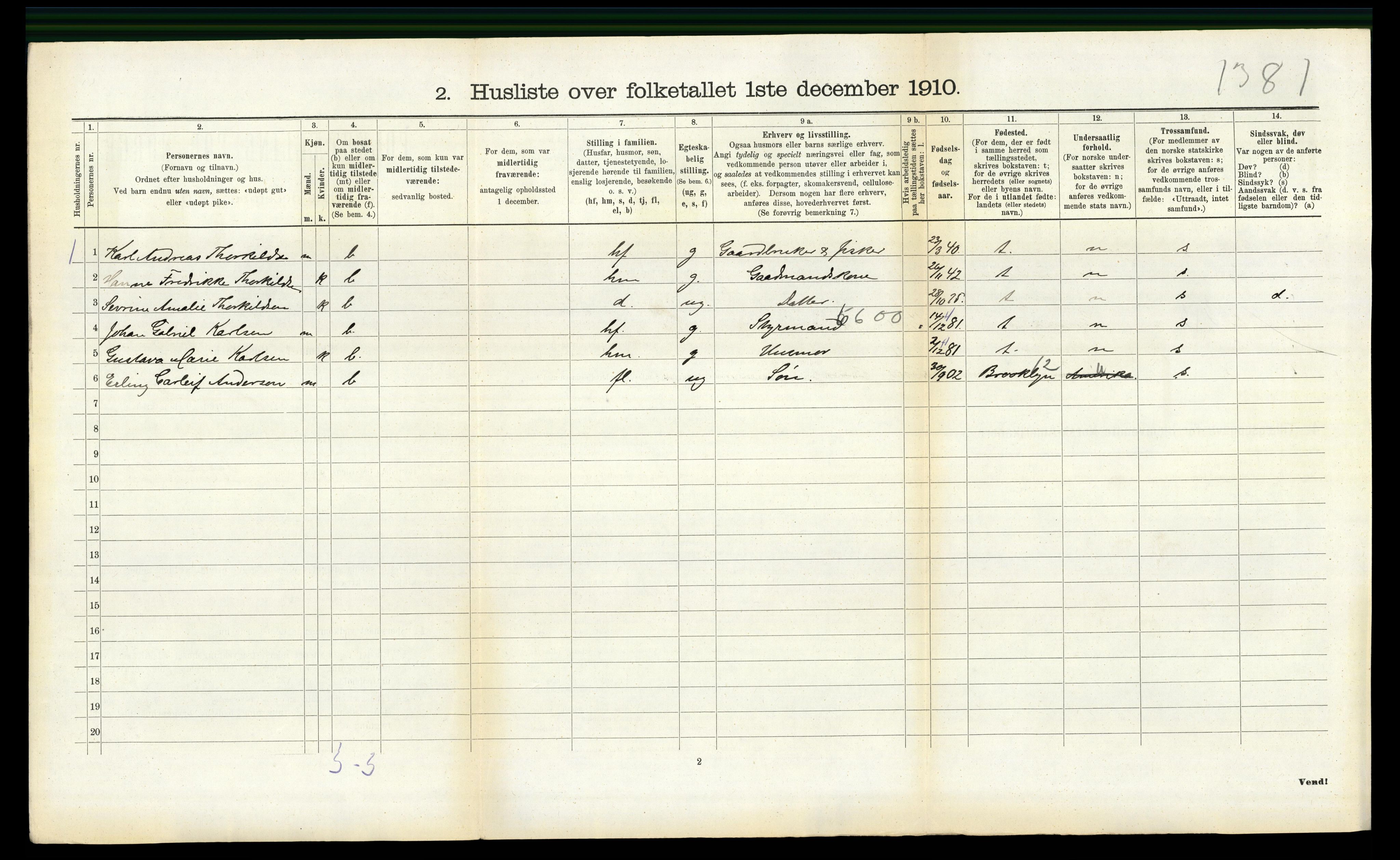 RA, 1910 census for Halse og Harkmark, 1910, p. 1109