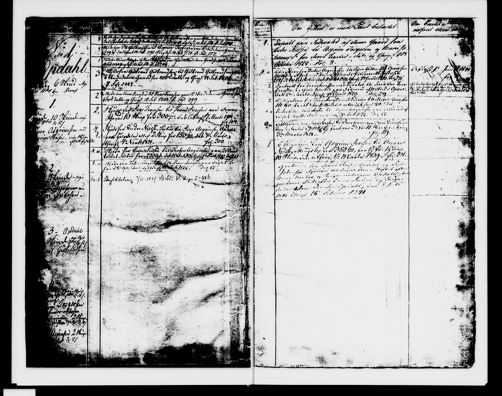 Valdres sorenskriveri, SAH/TING-016/H/Ha/Hab/L0003: Mortgage register no. 2.3, 1827-1841, p. 1