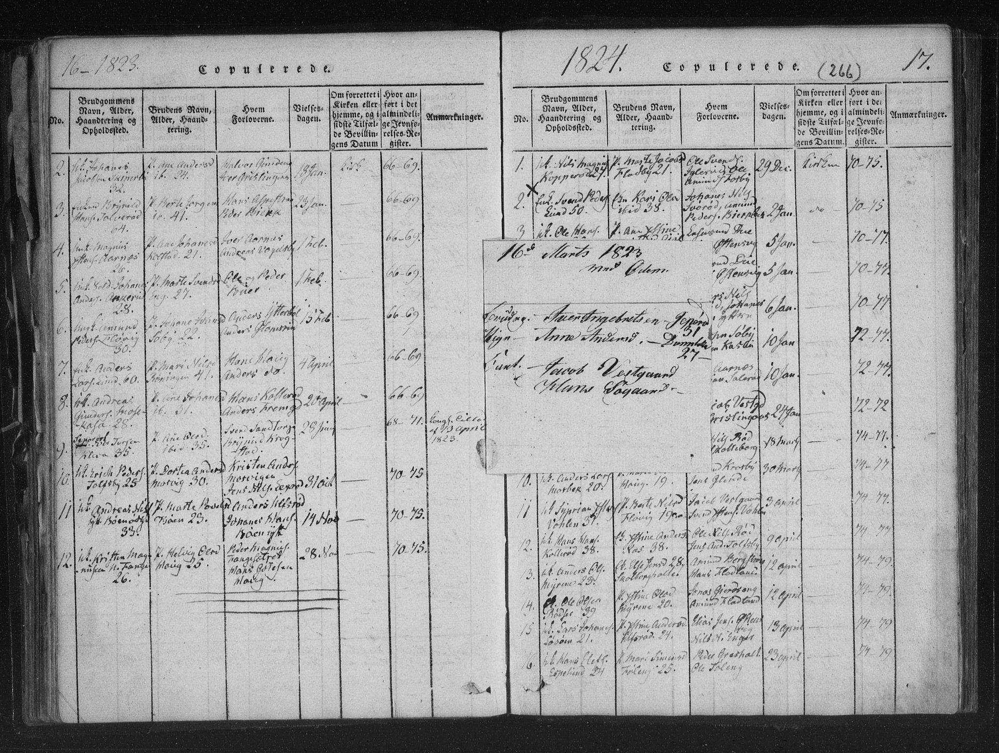 Aremark prestekontor Kirkebøker, AV/SAO-A-10899/F/Fc/L0001: Parish register (official) no. III 1, 1814-1834, p. 16-17