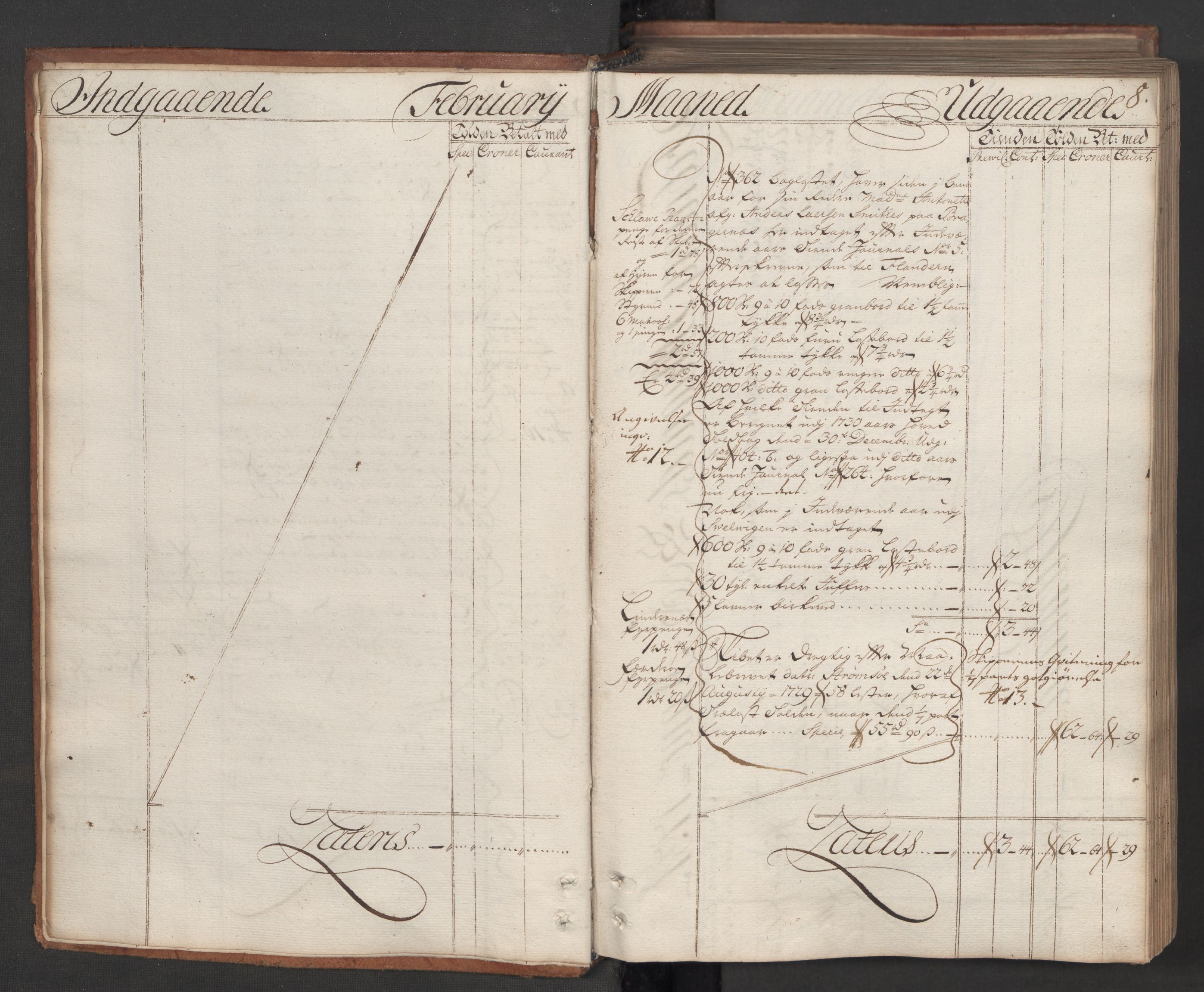 Generaltollkammeret, tollregnskaper, AV/RA-EA-5490/R08/L0009/0001: Tollregnskaper Drammen / Hovedtollbok, 1731, p. 7b-8a