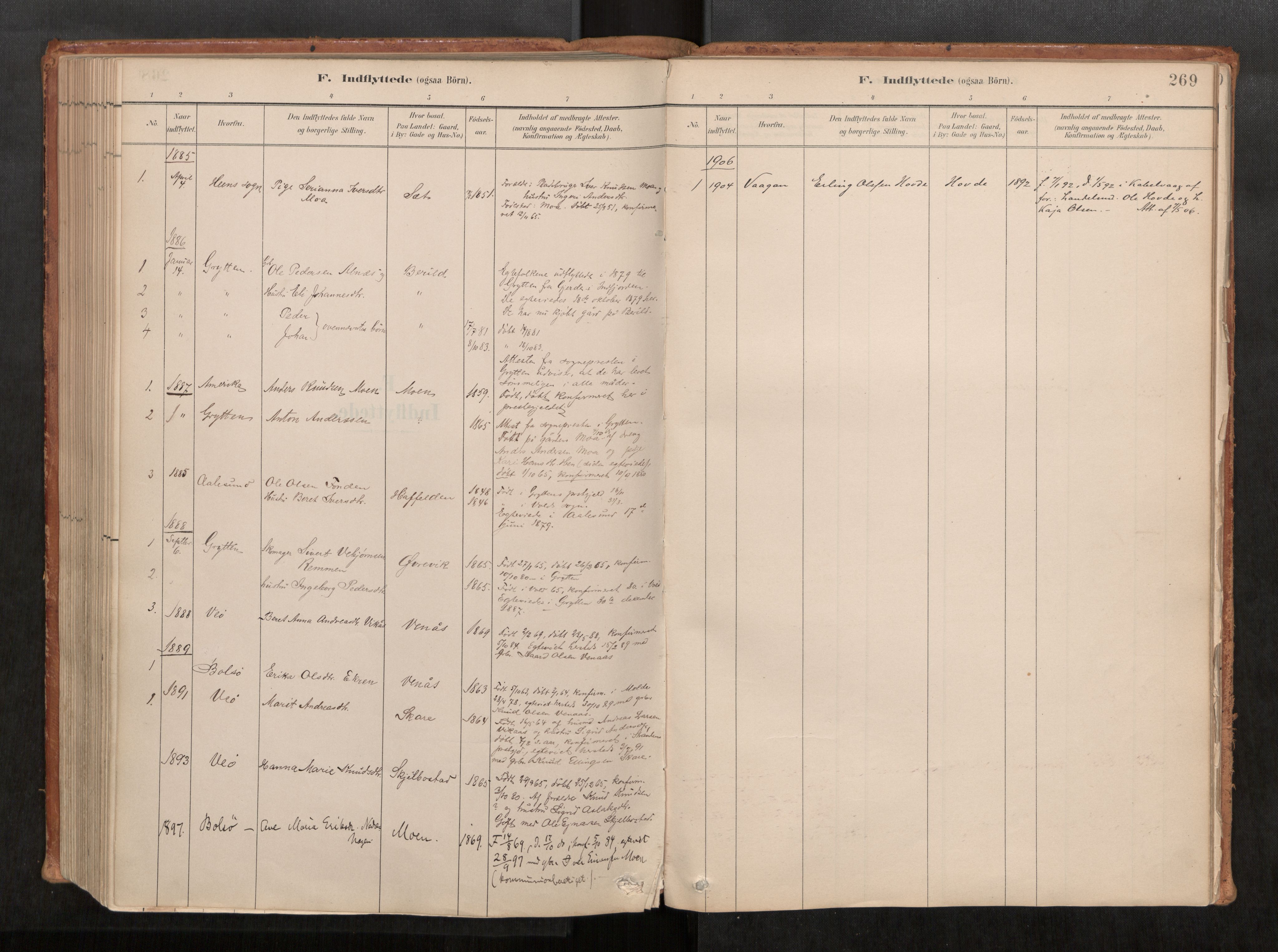 Ministerialprotokoller, klokkerbøker og fødselsregistre - Møre og Romsdal, SAT/A-1454/543/L0568: Parish register (official) no. 543A03, 1885-1915, p. 269