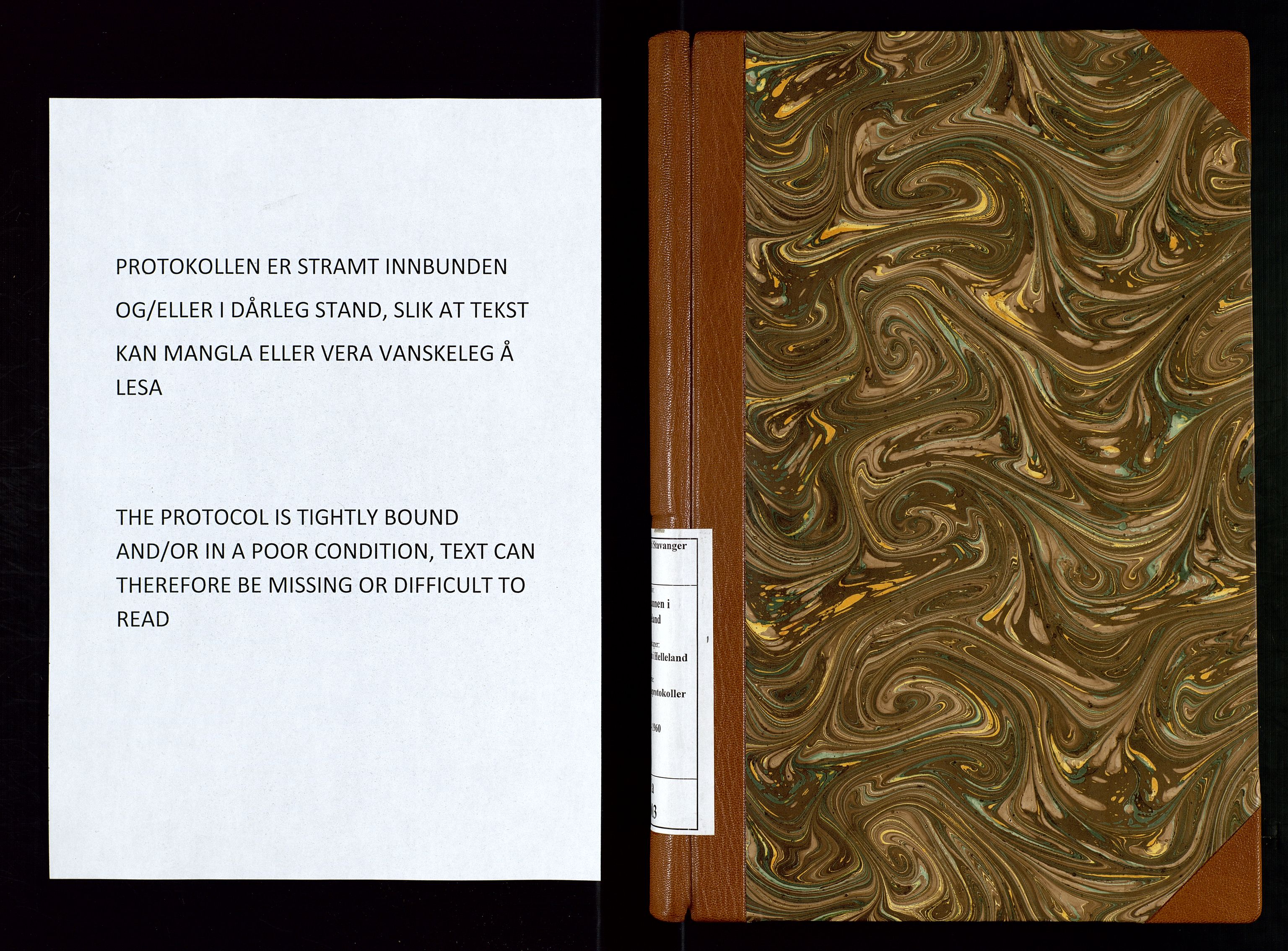 Helleland lensmannskontor, AV/SAST-A-100209/Ya/L0003: Diverseprotokoll, 1842-1960