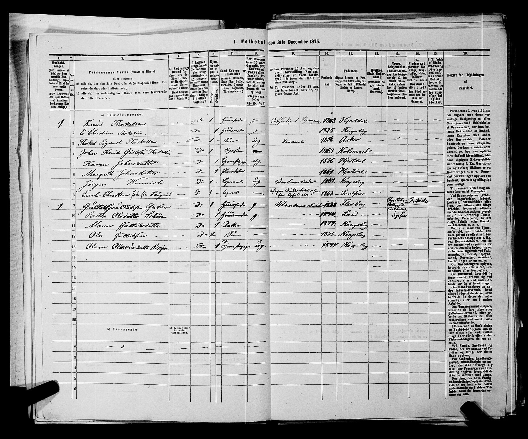 SAKO, 1875 census for 0604B Kongsberg/Kongsberg, 1875, p. 226