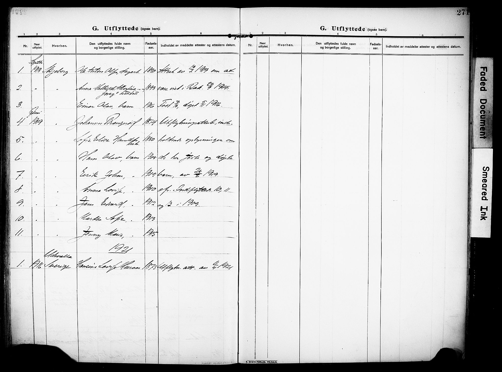 Rakkestad prestekontor Kirkebøker, AV/SAO-A-2008/F/Fa/L0015: Parish register (official) no. I 15, 1909-1922, p. 271