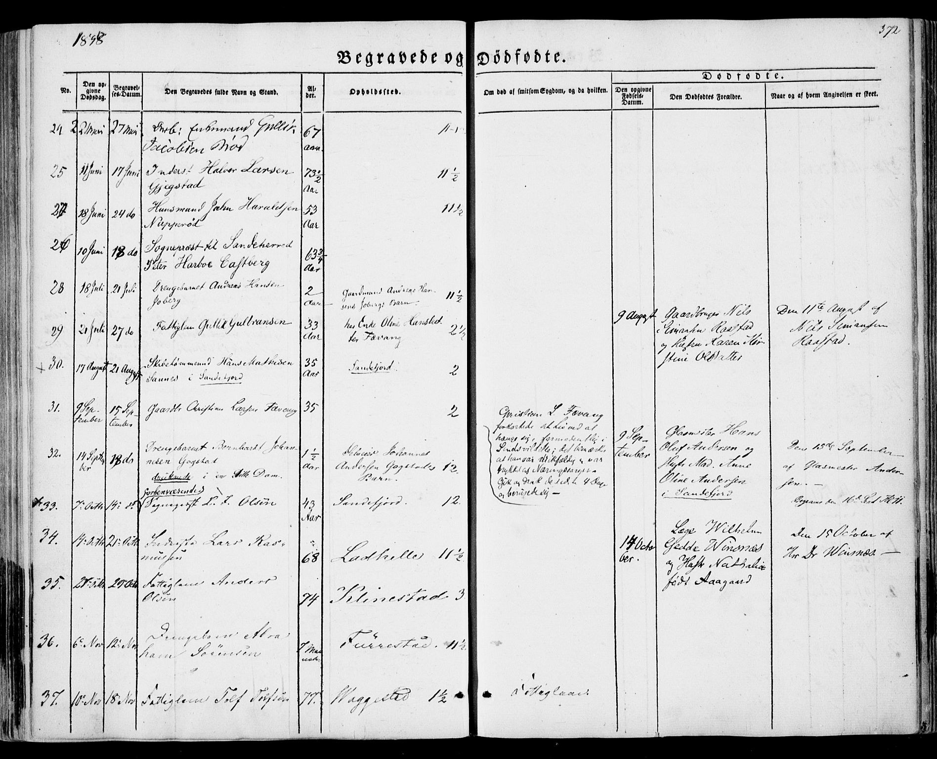 Sandar kirkebøker, AV/SAKO-A-243/F/Fa/L0007: Parish register (official) no. 7, 1855-1861, p. 372