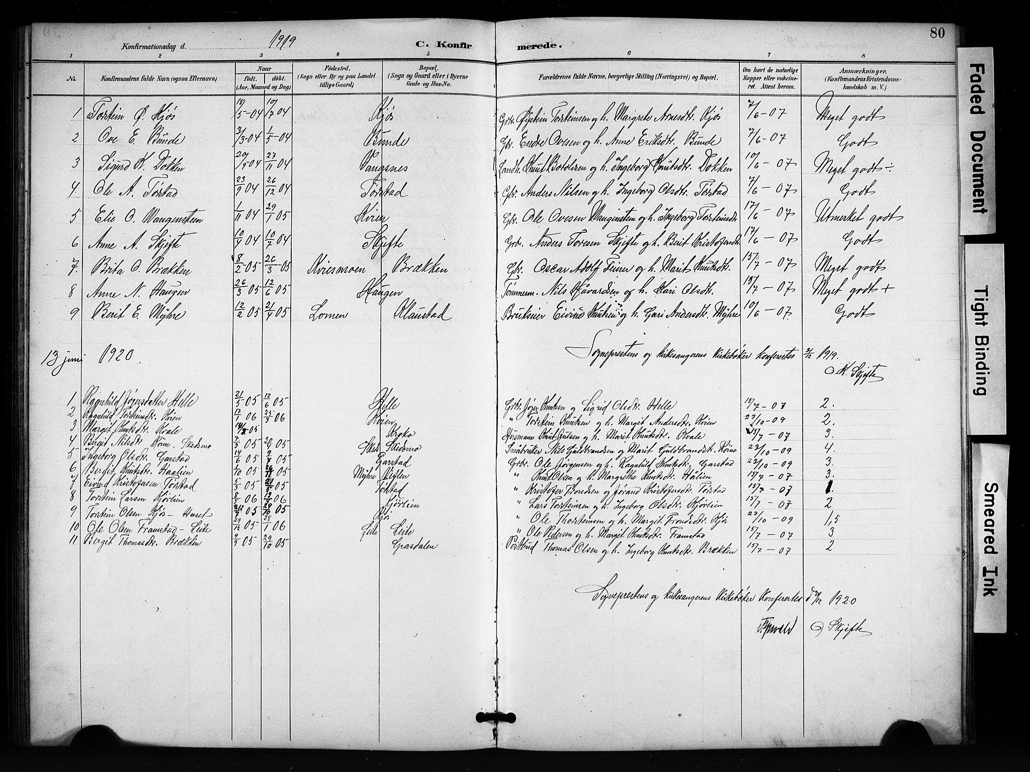 Vang prestekontor, Valdres, SAH/PREST-140/H/Hb/L0007: Parish register (copy) no. 7, 1893-1924, p. 80