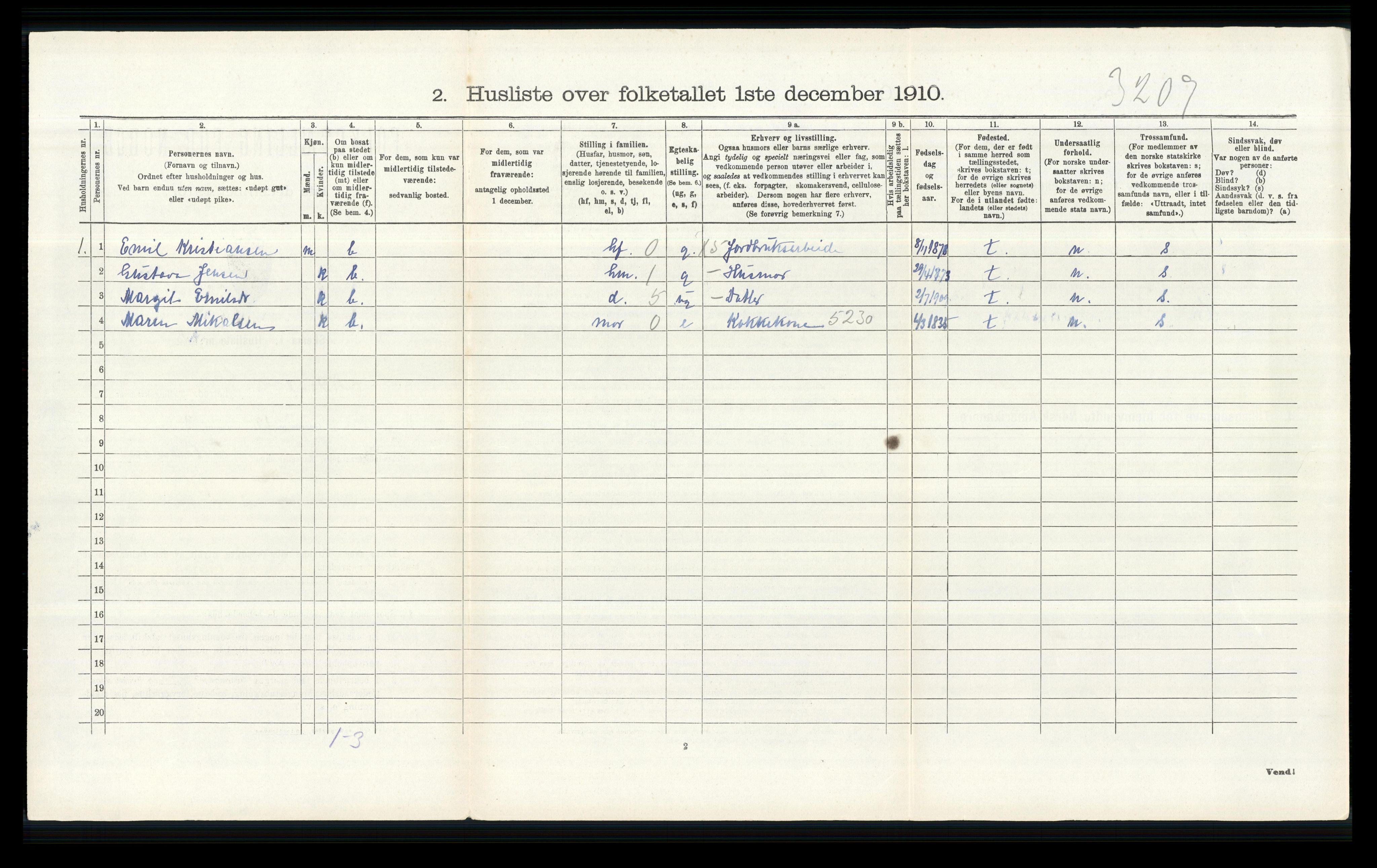 RA, 1910 census for Nittedal, 1910, p. 768