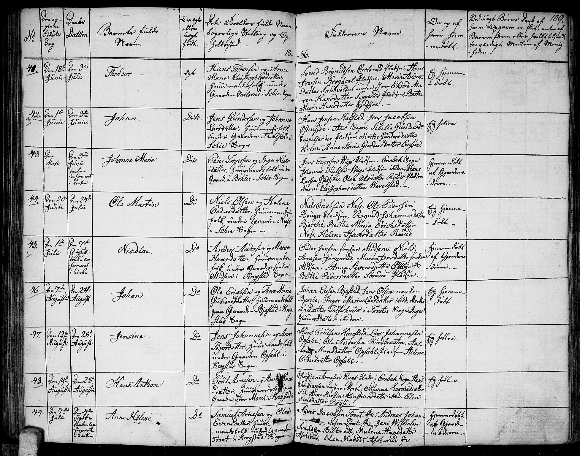 Kråkstad prestekontor Kirkebøker, AV/SAO-A-10125a/F/Fa/L0004: Parish register (official) no. I 4, 1825-1837, p. 109