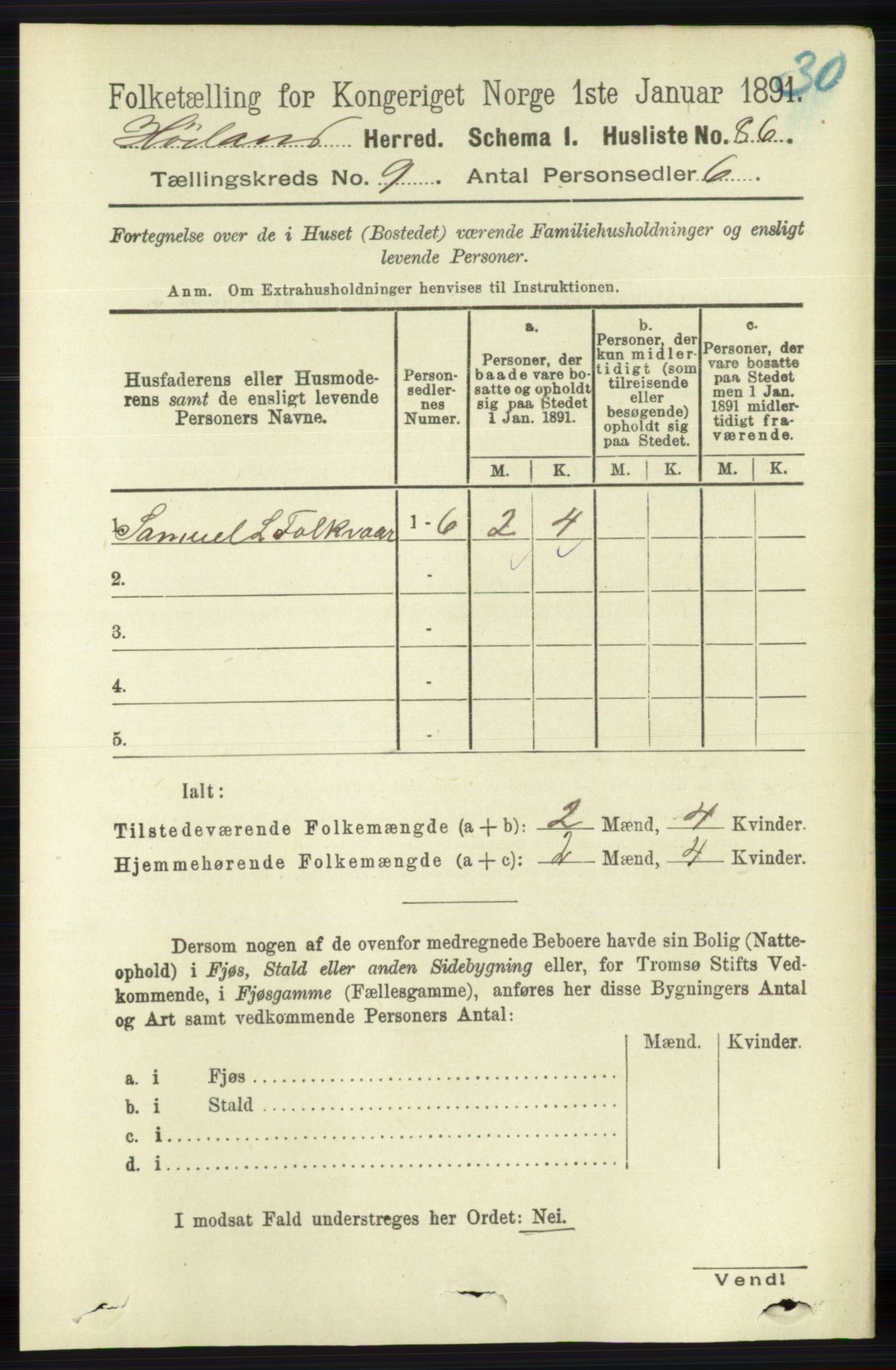 RA, 1891 census for 1123 Høyland, 1891, p. 3544