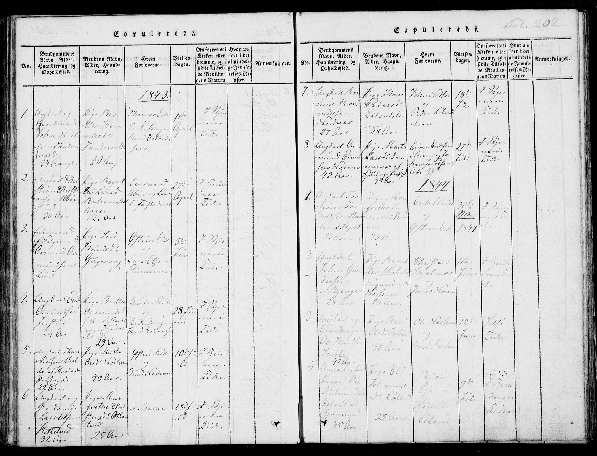 Nedstrand sokneprestkontor, AV/SAST-A-101841/01/IV: Parish register (official) no. A 7, 1816-1870, p. 202