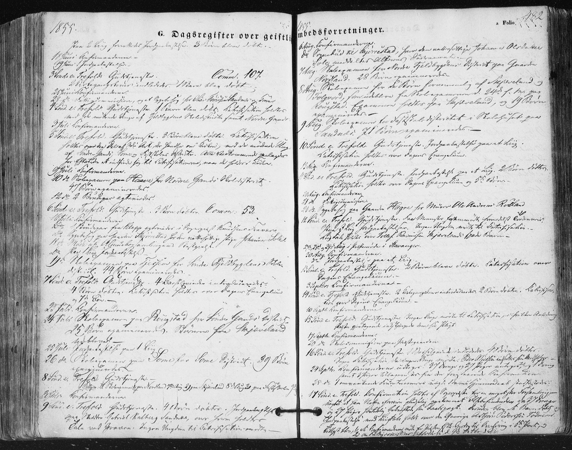 Høyland sokneprestkontor, SAST/A-101799/001/30BA/L0008: Parish register (official) no. A 8, 1841-1856, p. 482