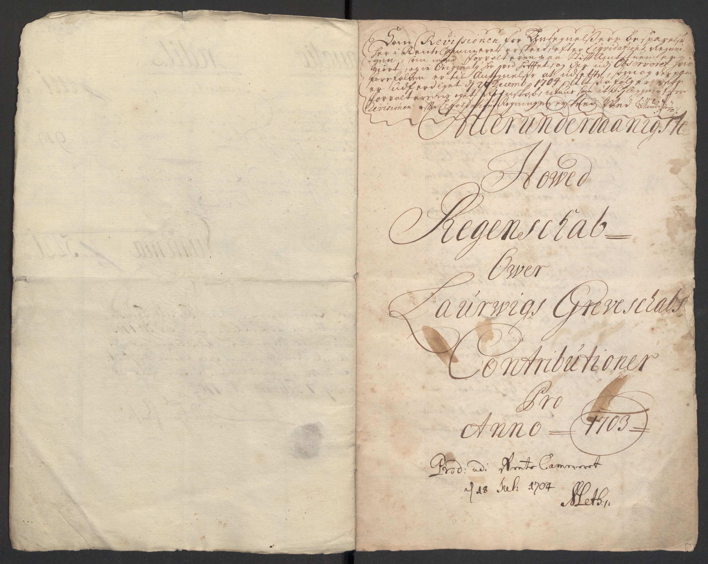 Rentekammeret inntil 1814, Reviderte regnskaper, Fogderegnskap, AV/RA-EA-4092/R33/L1977: Fogderegnskap Larvik grevskap, 1702-1703, p. 85