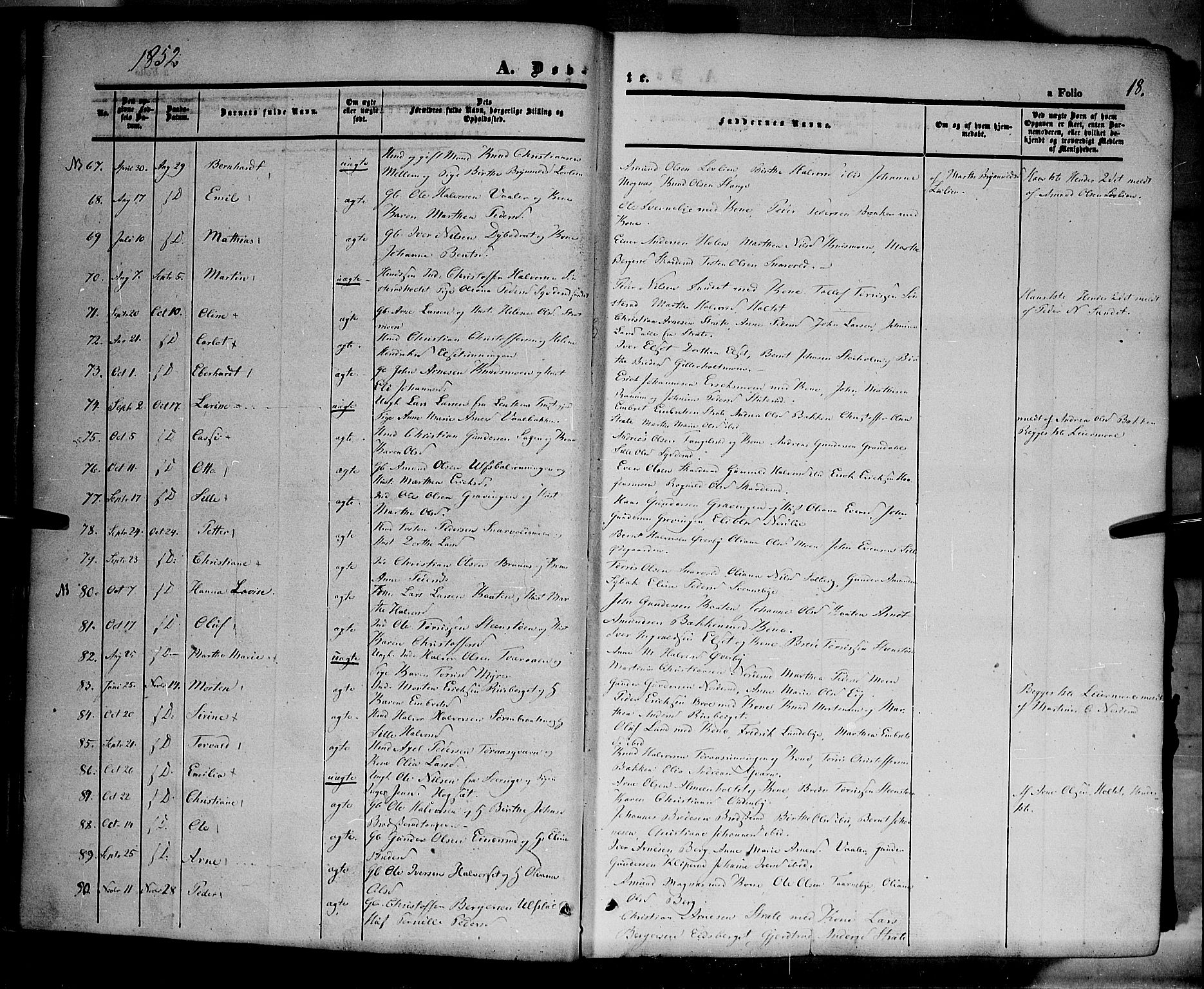 Våler prestekontor, Hedmark, SAH/PREST-040/H/Ha/Haa/L0001: Parish register (official) no. 1, 1849-1878, p. 18