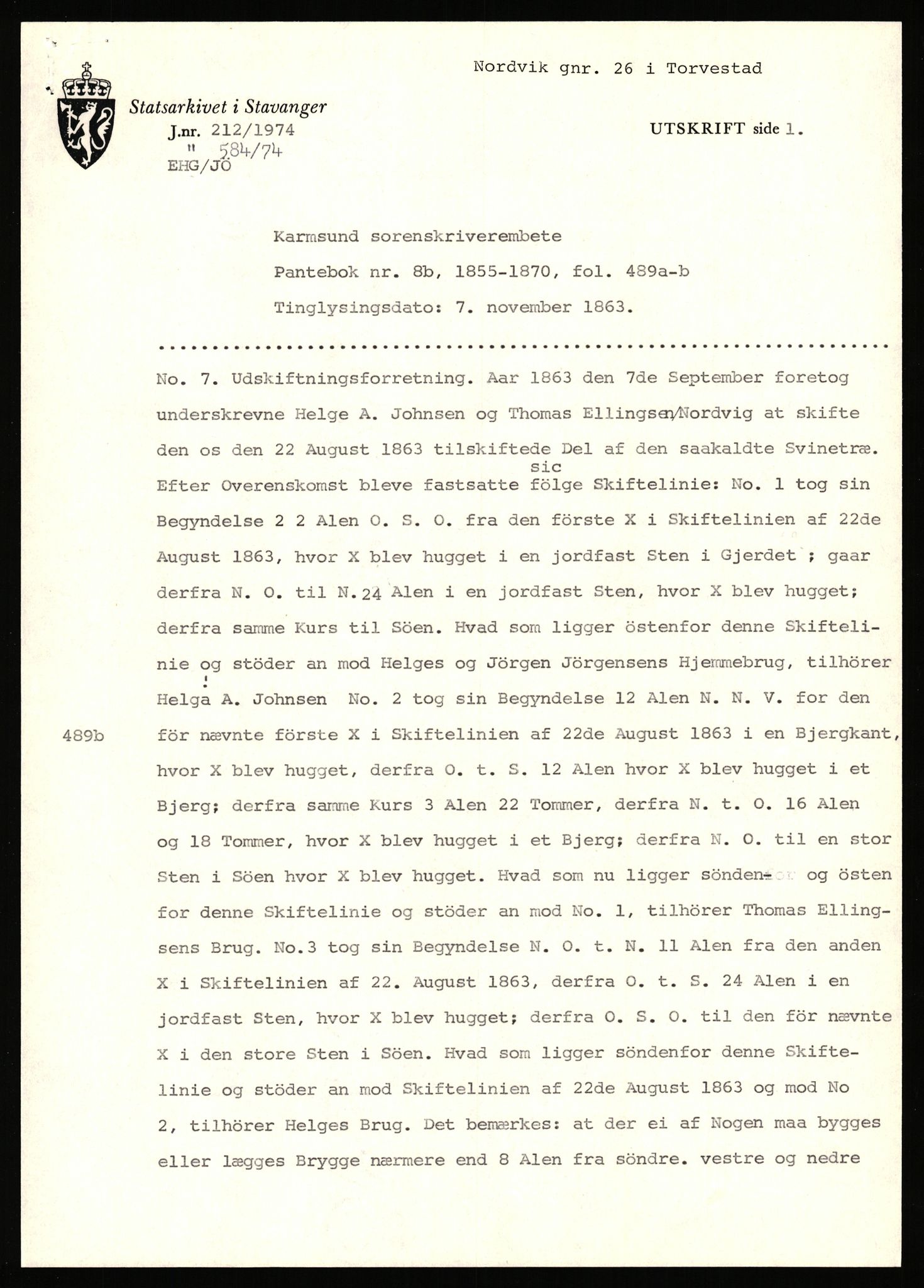 Statsarkivet i Stavanger, SAST/A-101971/03/Y/Yj/L0063: Avskrifter sortert etter gårdsnavn: Nordbraud - Nordvik, 1750-1930, p. 566