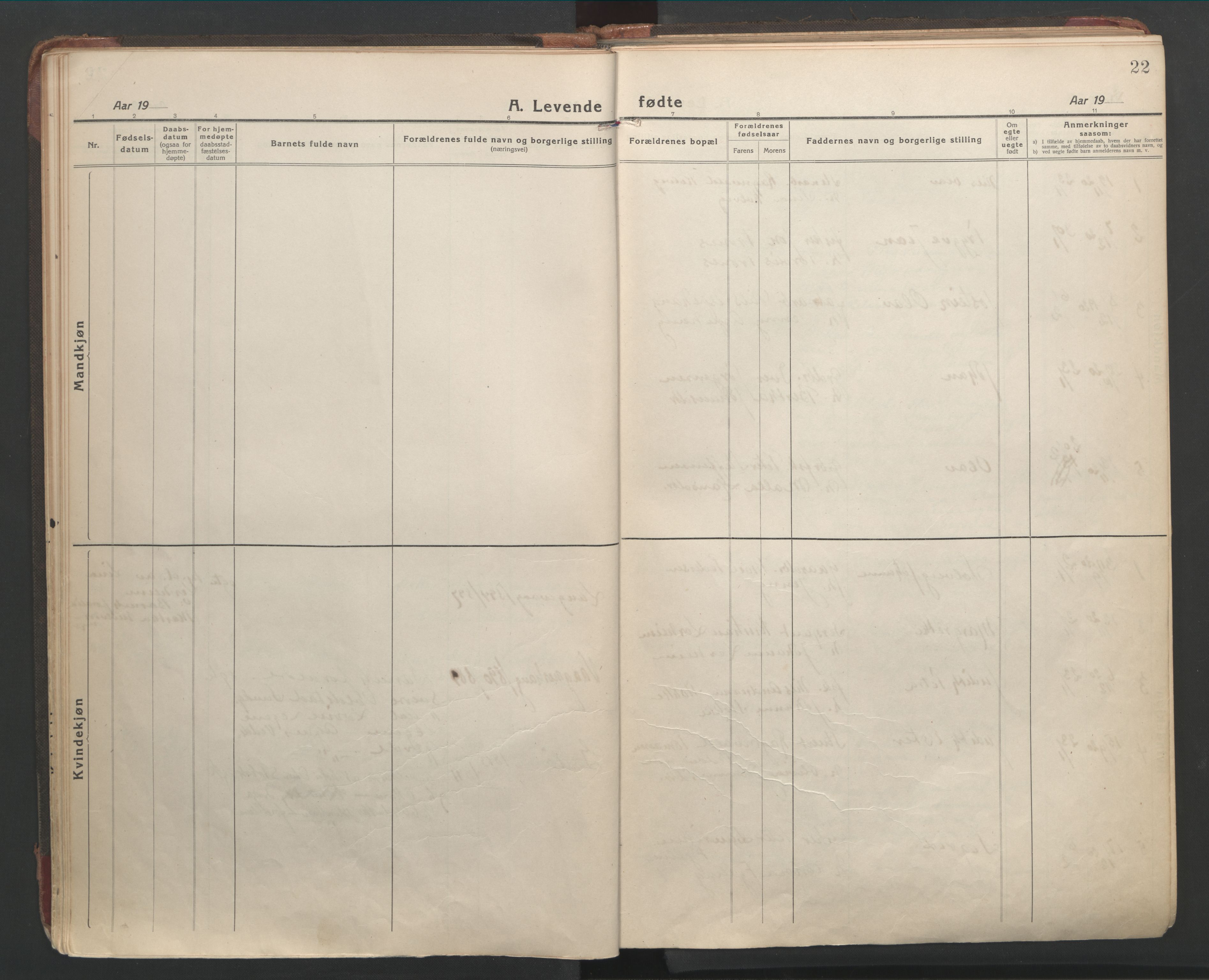 Ministerialprotokoller, klokkerbøker og fødselsregistre - Møre og Romsdal, SAT/A-1454/528/L0412: Parish register (official) no. 528A21, 1920-1926, p. 22