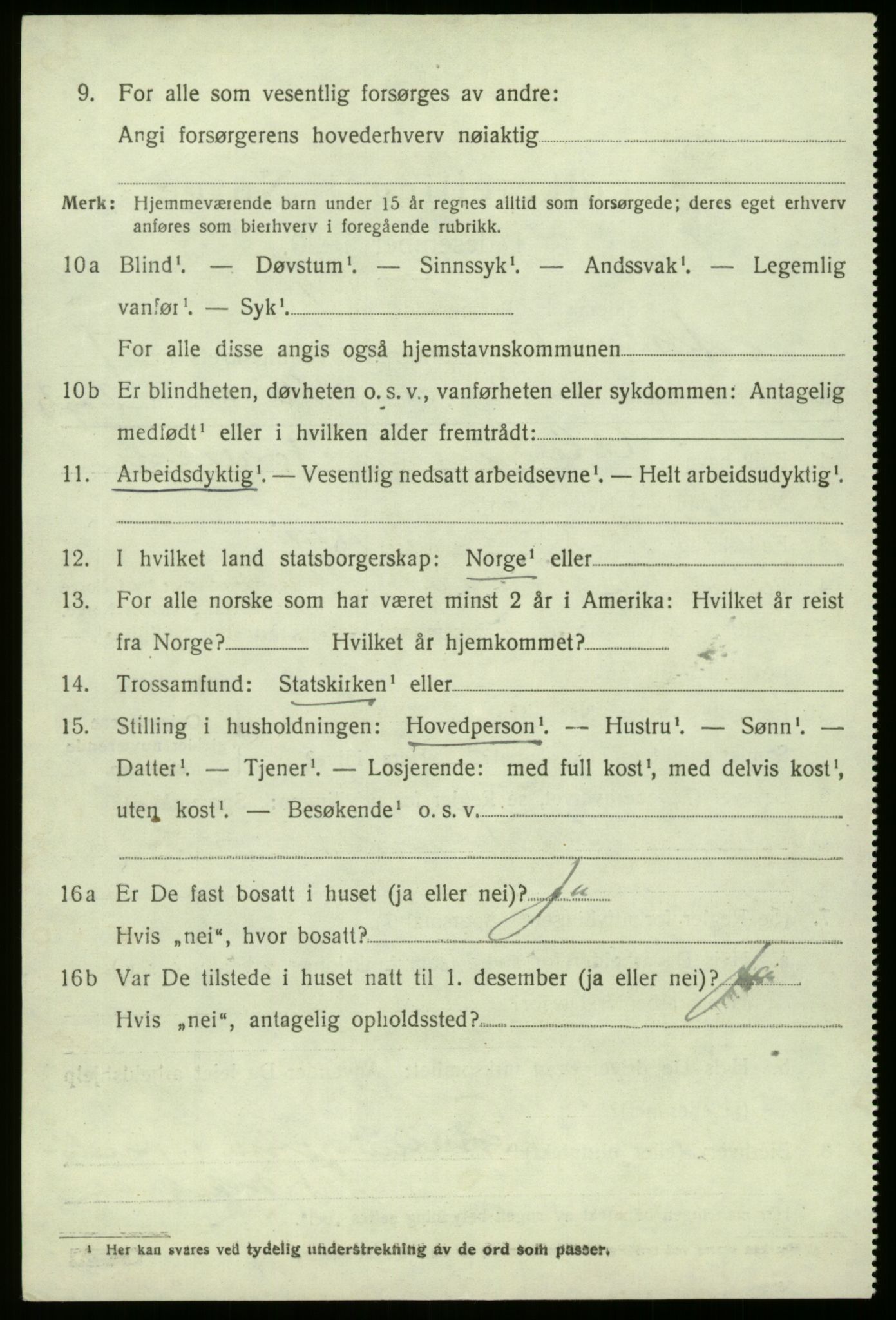 SAB, 1920 census for Askvoll, 1920, p. 3273