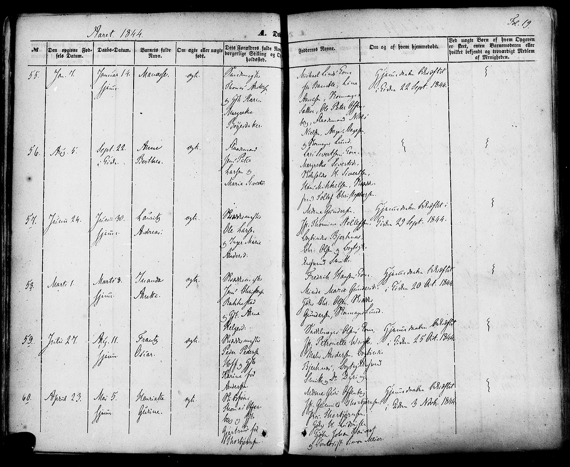 Skien kirkebøker, AV/SAKO-A-302/F/Fa/L0006a: Parish register (official) no. 6A, 1843-1856, p. 19