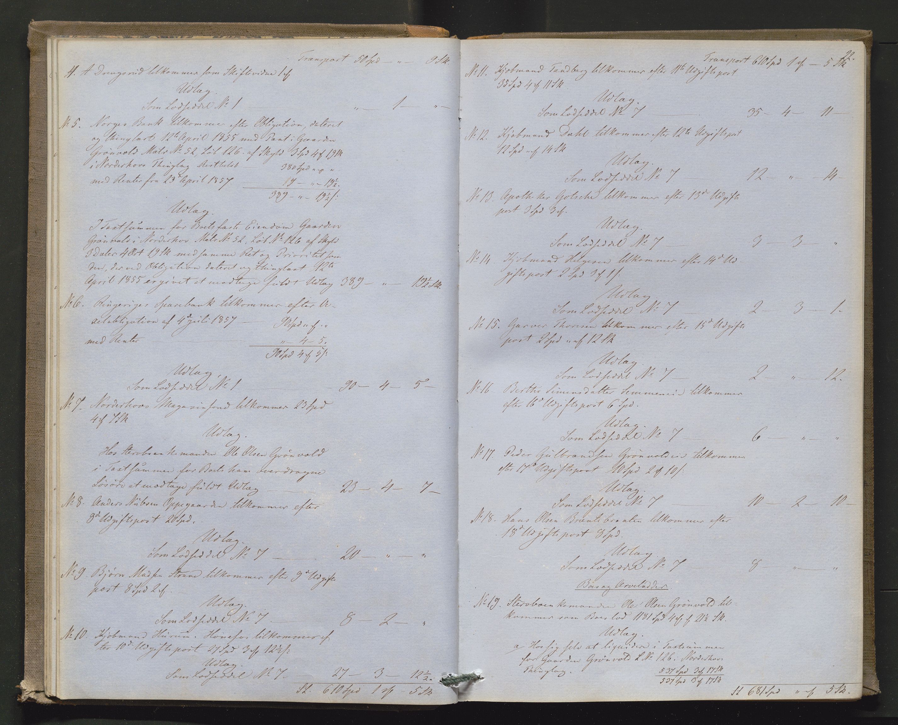 Ringerike sorenskriveri, AV/SAKO-A-105/H/Hb/Hbd/Hbda/L0004: Skifteutlodningsprotokoll, 1857-1862, p. 21b-22a