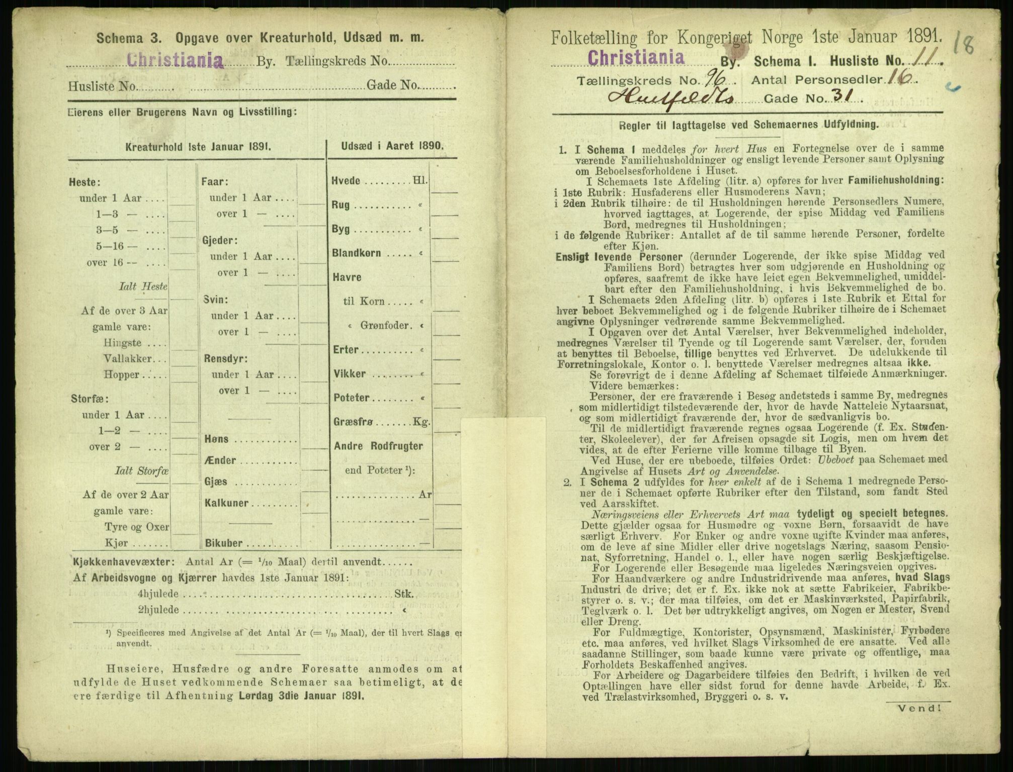 RA, 1891 census for 0301 Kristiania, 1891, p. 46535