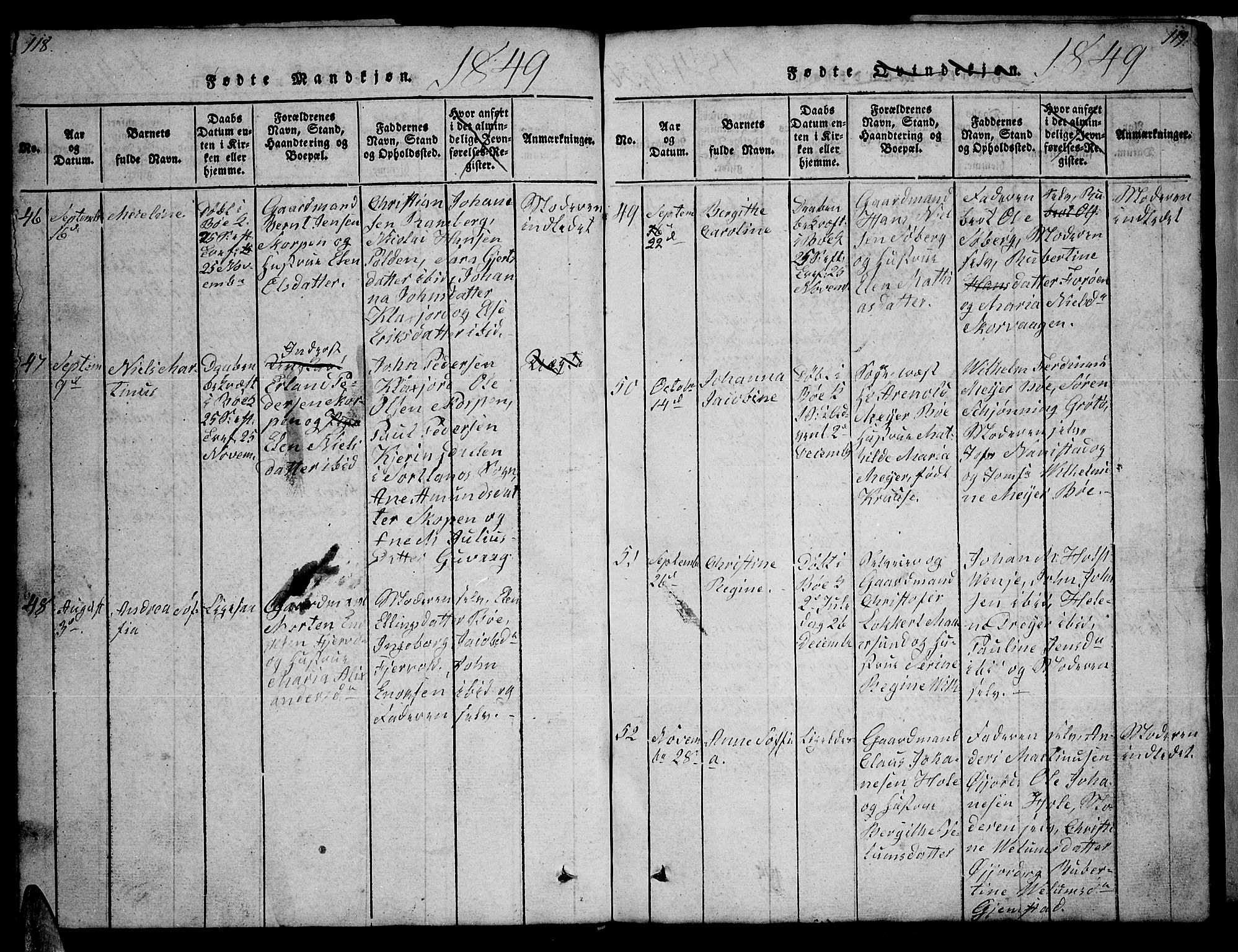 Ministerialprotokoller, klokkerbøker og fødselsregistre - Nordland, AV/SAT-A-1459/891/L1312: Parish register (copy) no. 891C01, 1820-1856, p. 118-119