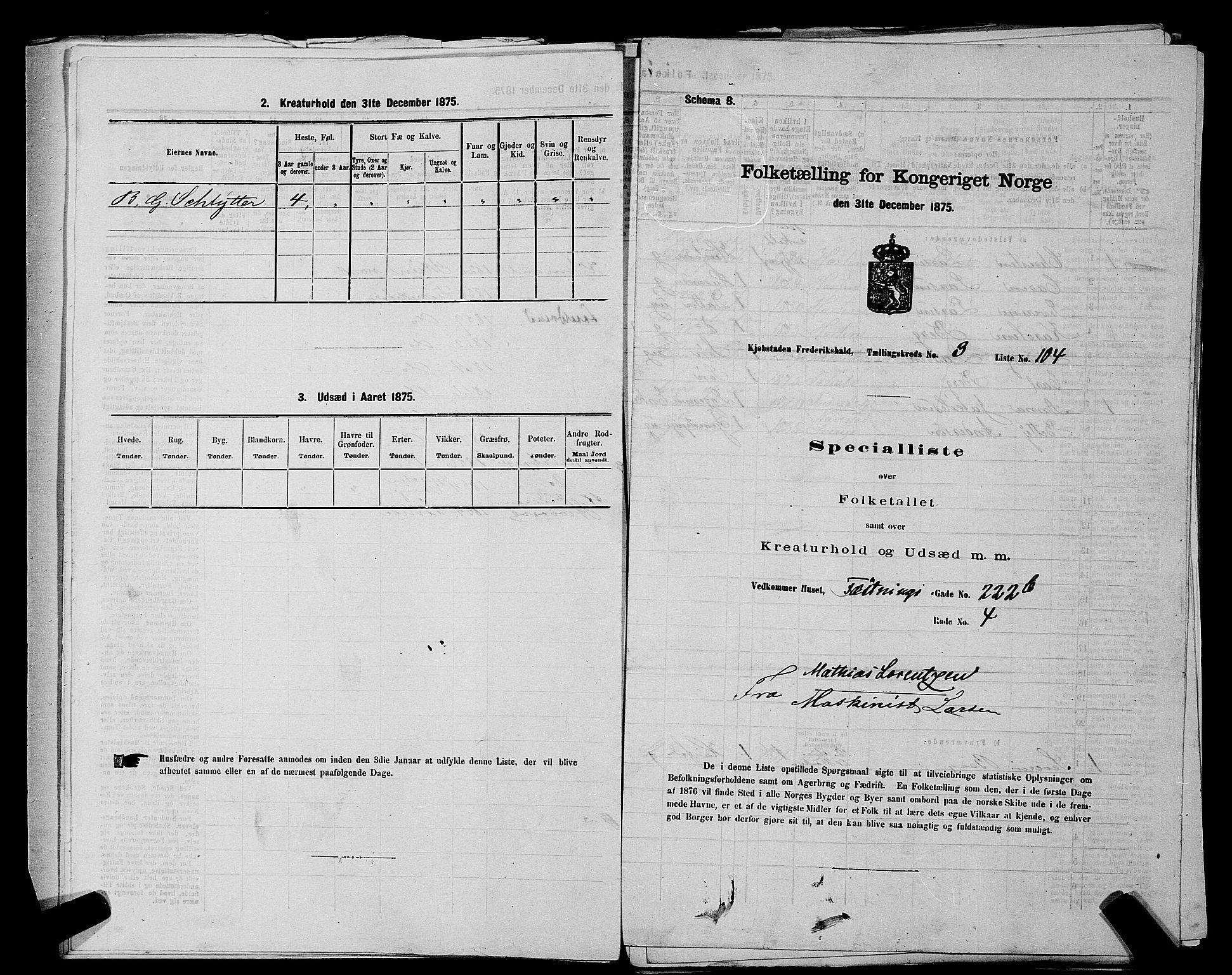 RA, 1875 census for 0101P Fredrikshald, 1875, p. 246