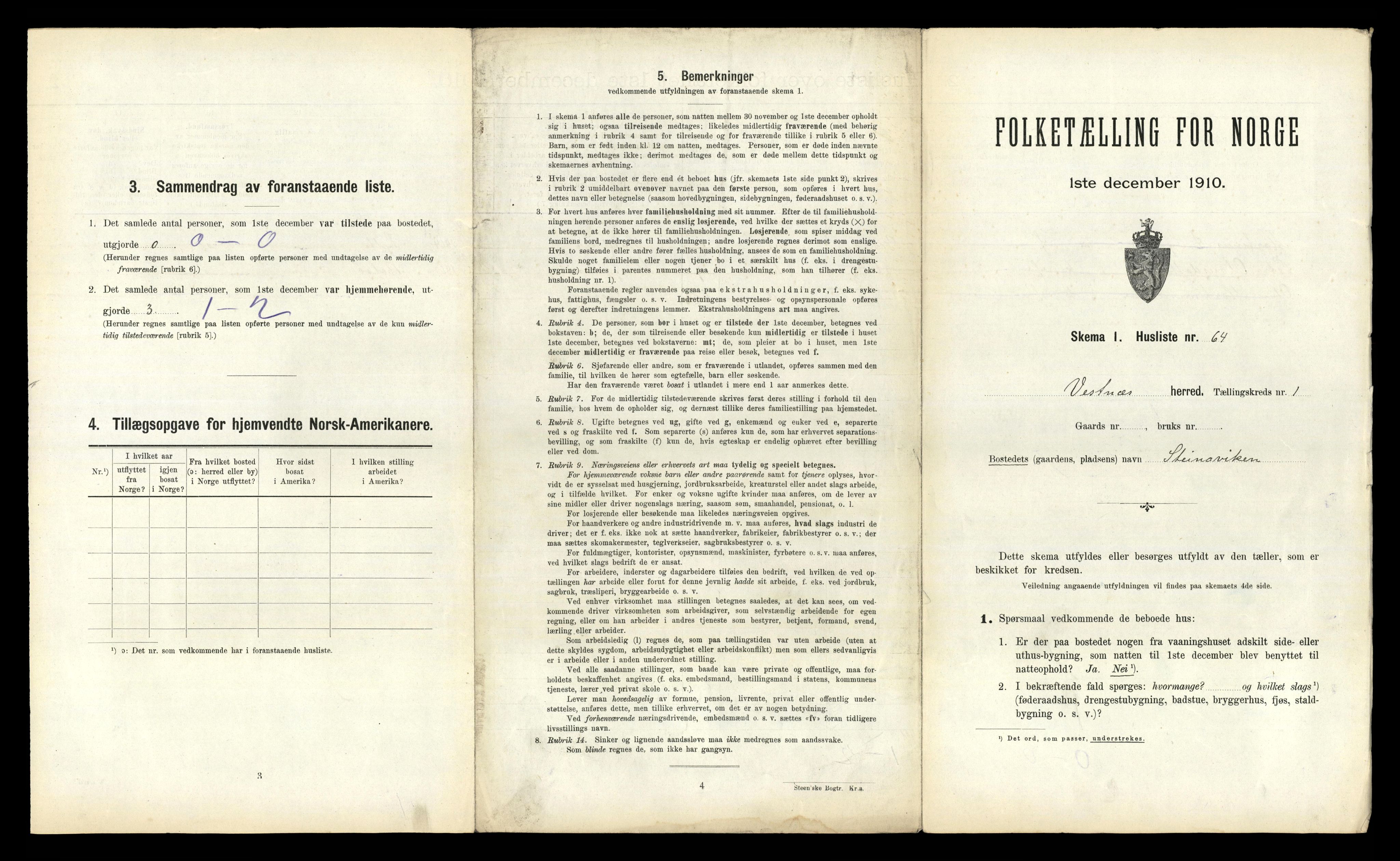 RA, 1910 census for Vestnes, 1910, p. 167