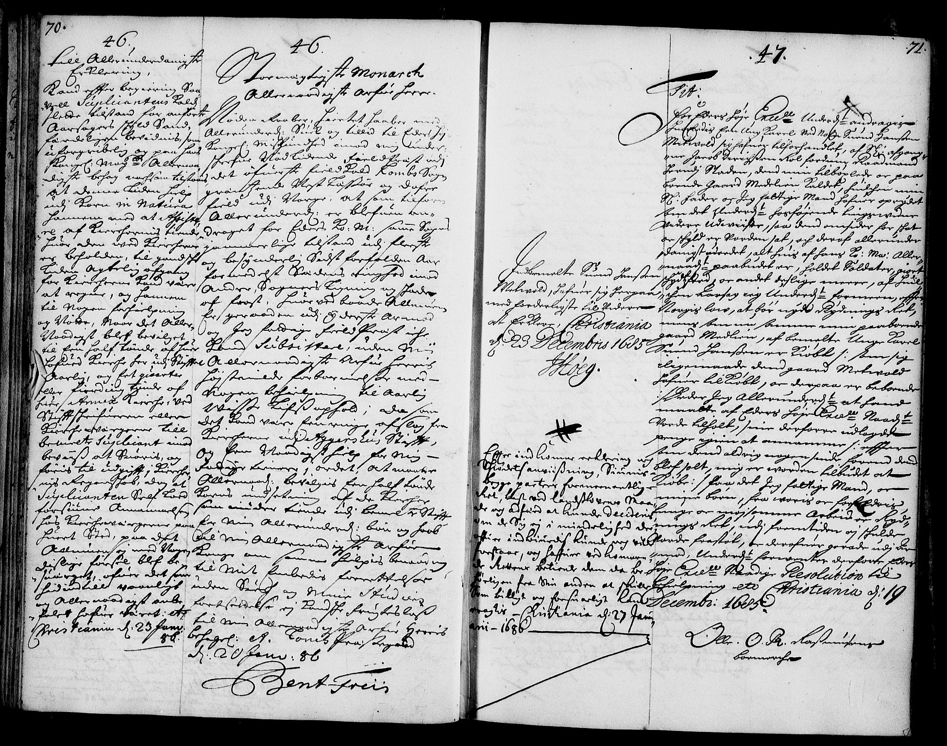 Stattholderembetet 1572-1771, AV/RA-EA-2870/Ae/L0002: Supplikasjons- og resolusjonsprotokoll, 1686, p. 70-71
