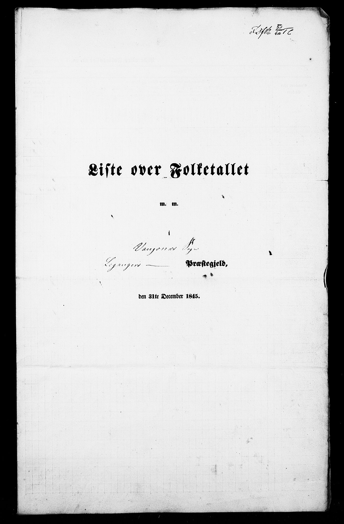 SAB, Census 1845 for Leikanger, 1845