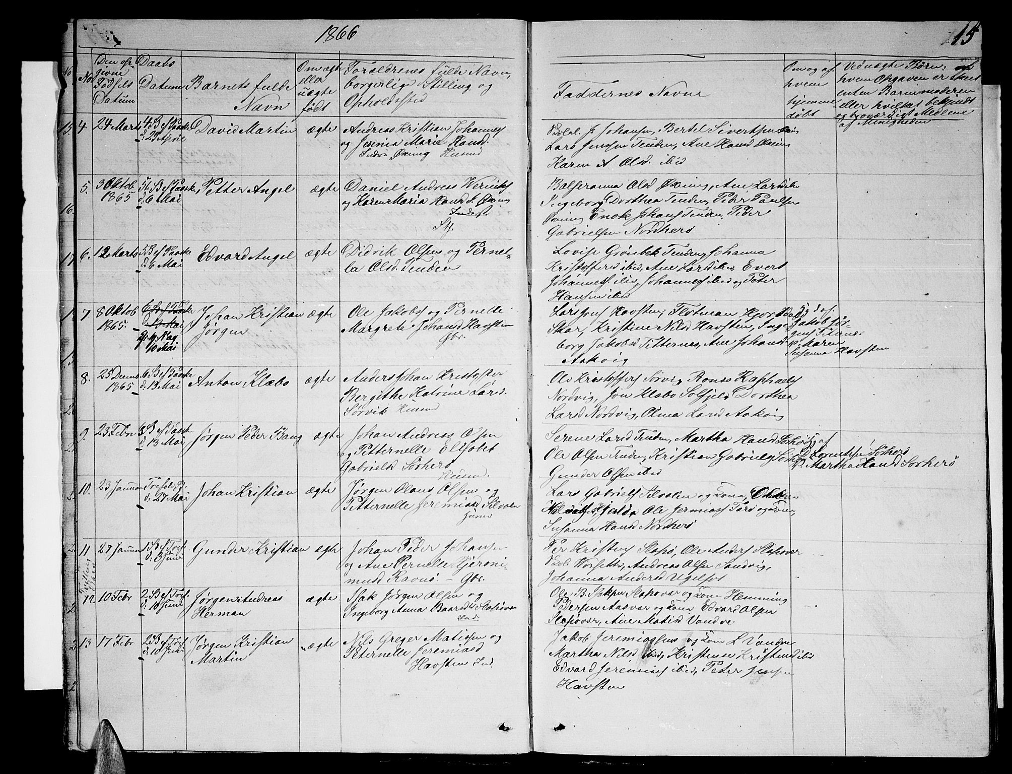 Ministerialprotokoller, klokkerbøker og fødselsregistre - Nordland, AV/SAT-A-1459/834/L0512: Parish register (copy) no. 834C03, 1862-1877, p. 15