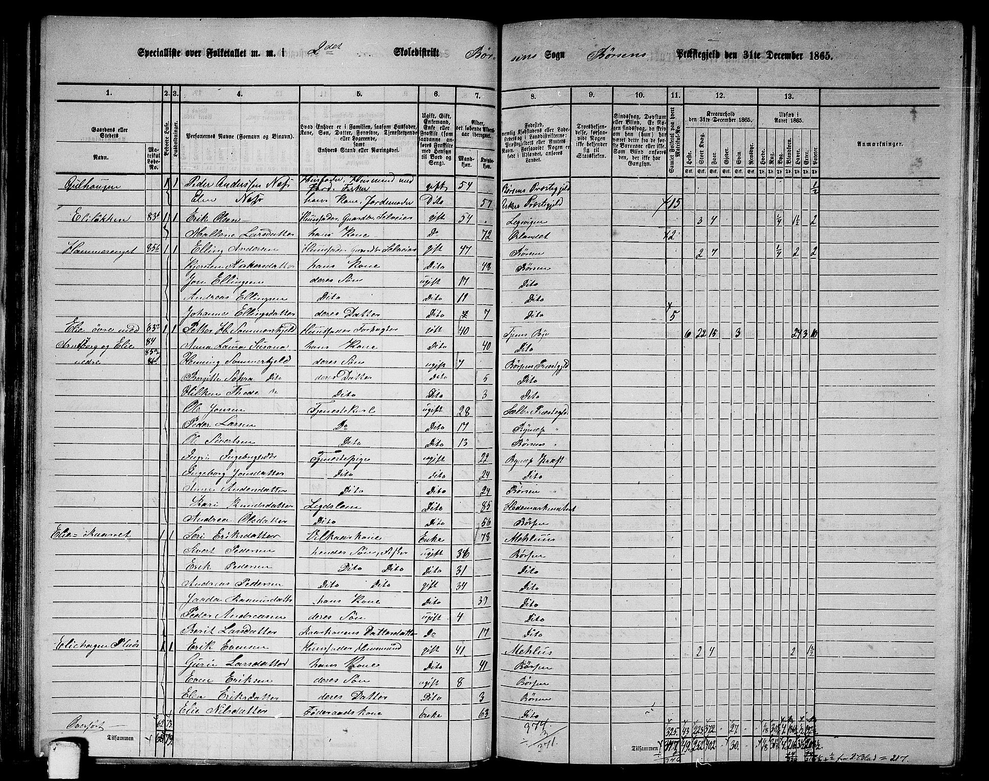 RA, 1865 census for Børsa, 1865, p. 43